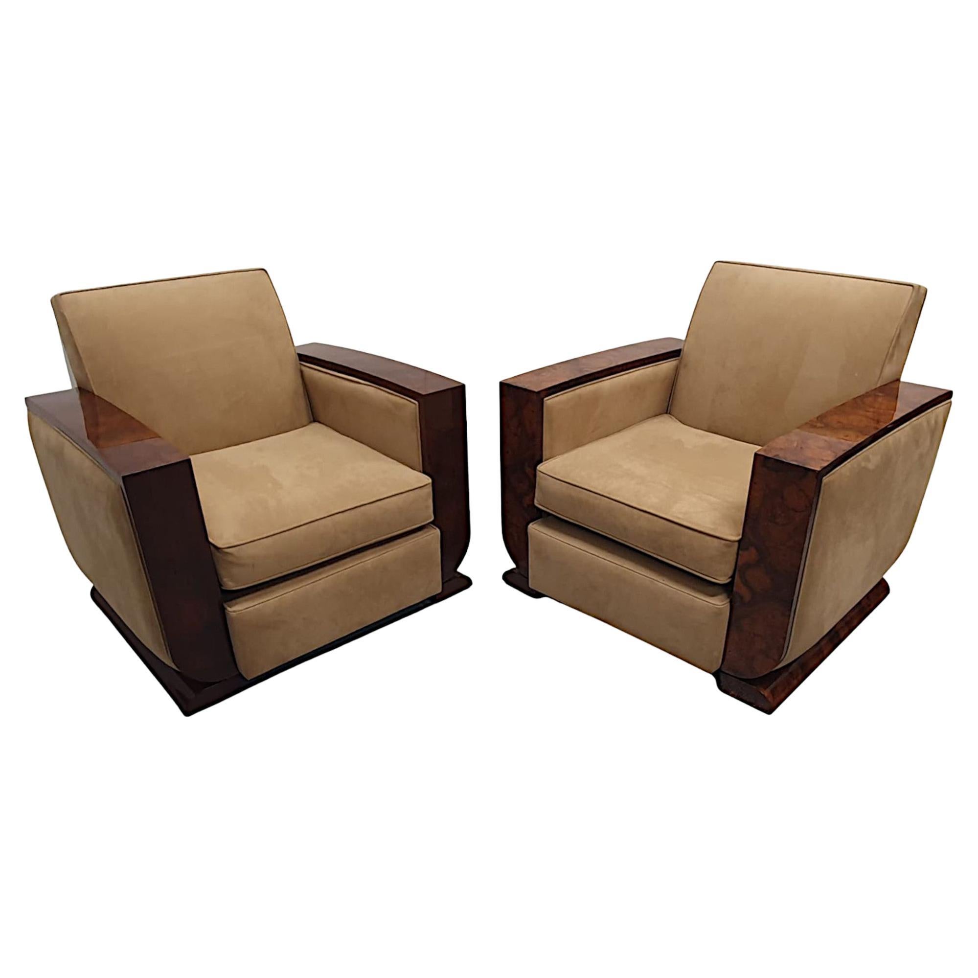 Fabulous Pair of 20th Century Art Deco Style Armchairs