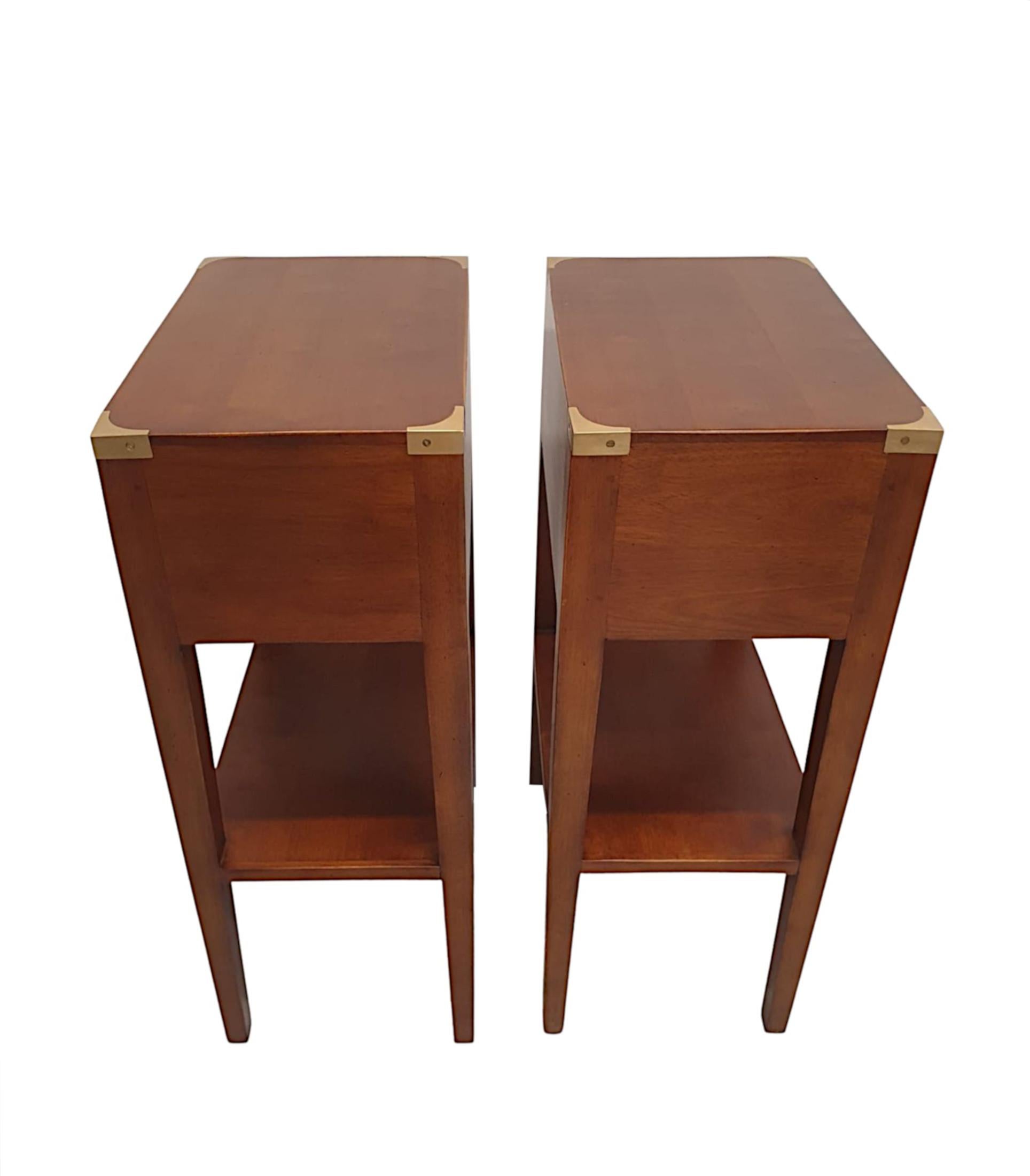 French  A Fabulous Pair of Campaign Style Side Tables
