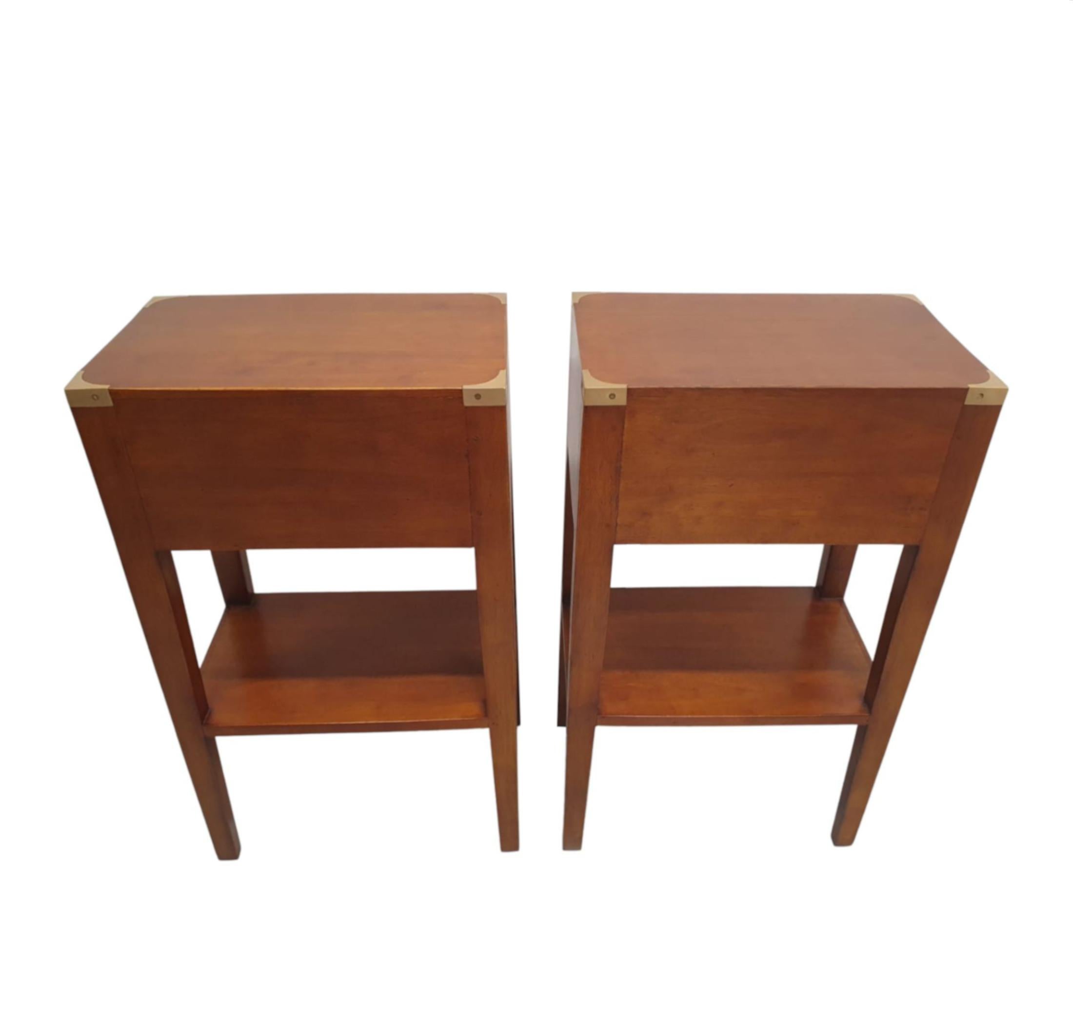  A Fabulous Pair of Campaign Style Side Tables In New Condition In Dublin, IE
