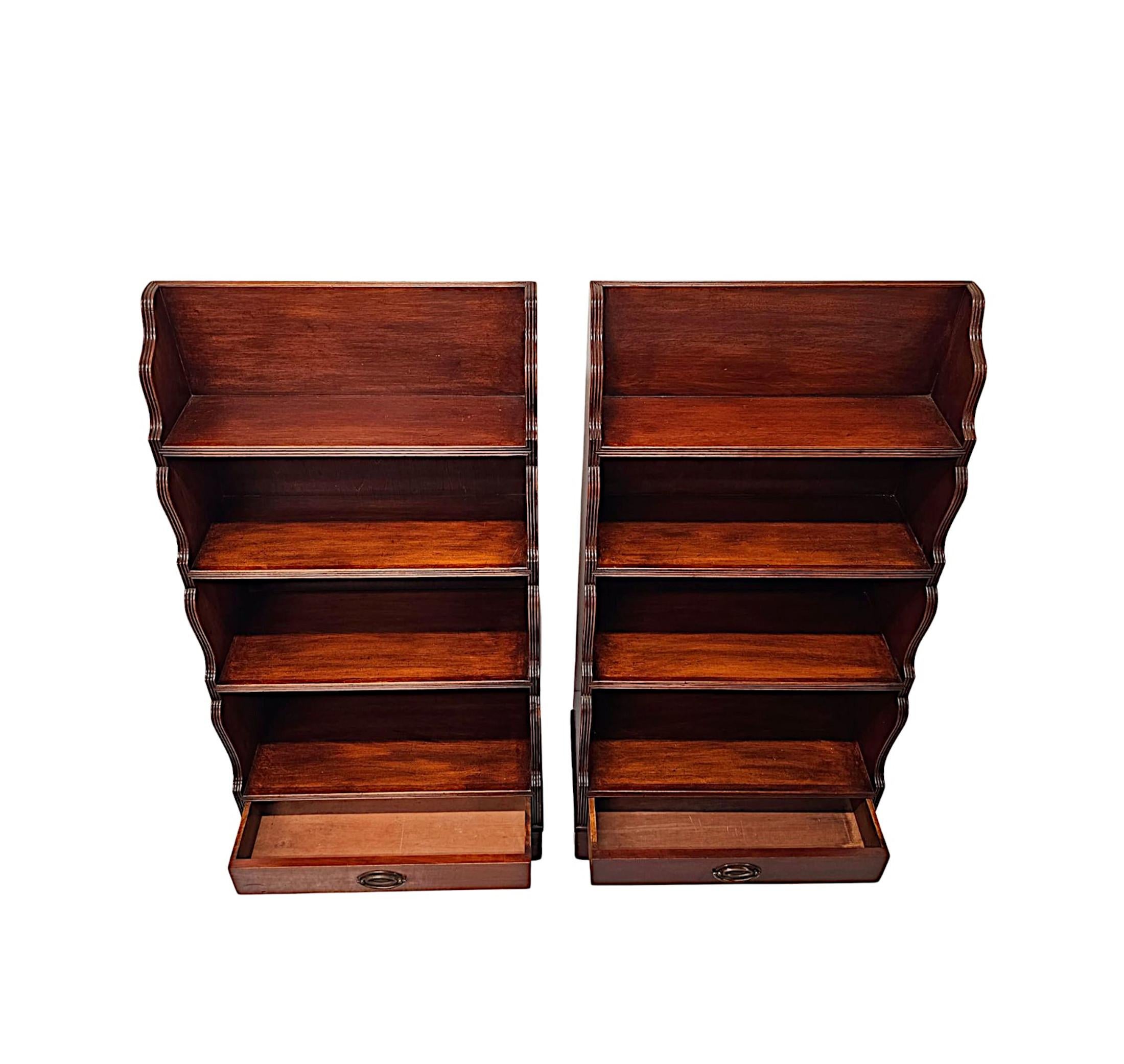 English A Fabulous Pair of Edwardian Waterfall Bookcases For Sale
