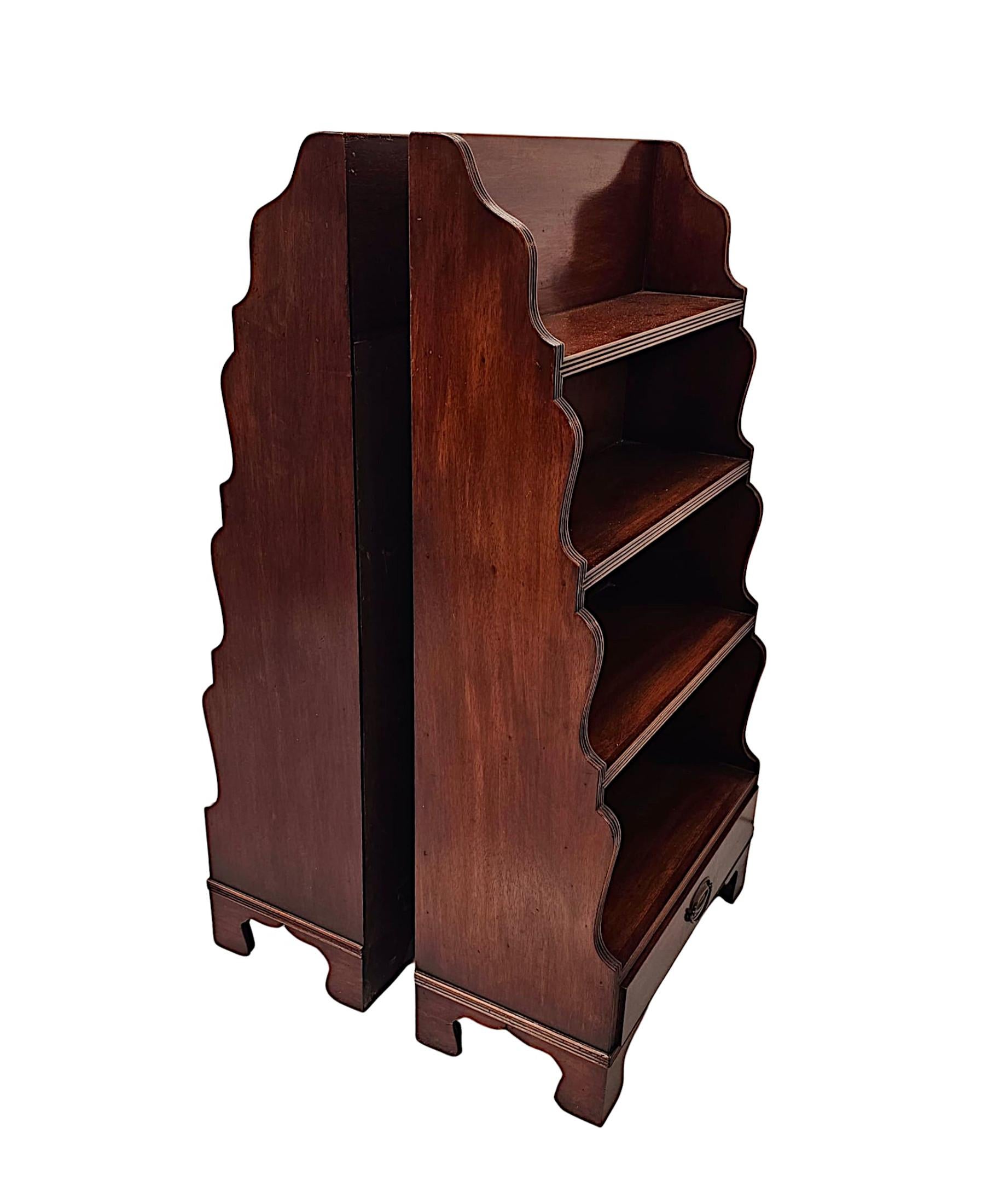 A Fabulous Pair of Edwardian Waterfall Bookcases In Good Condition For Sale In Dublin, IE