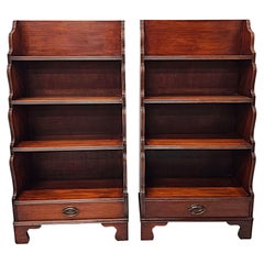 Antique A Fabulous Pair of Edwardian Waterfall Bookcases