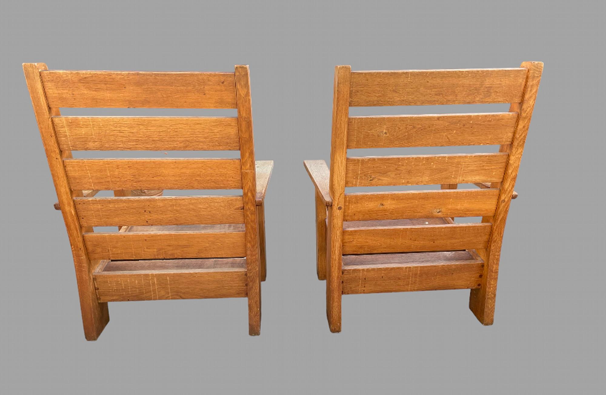 Fabulous Pair of French Oak Chairs, circa 1950 In Good Condition For Sale In Pewsey, GB