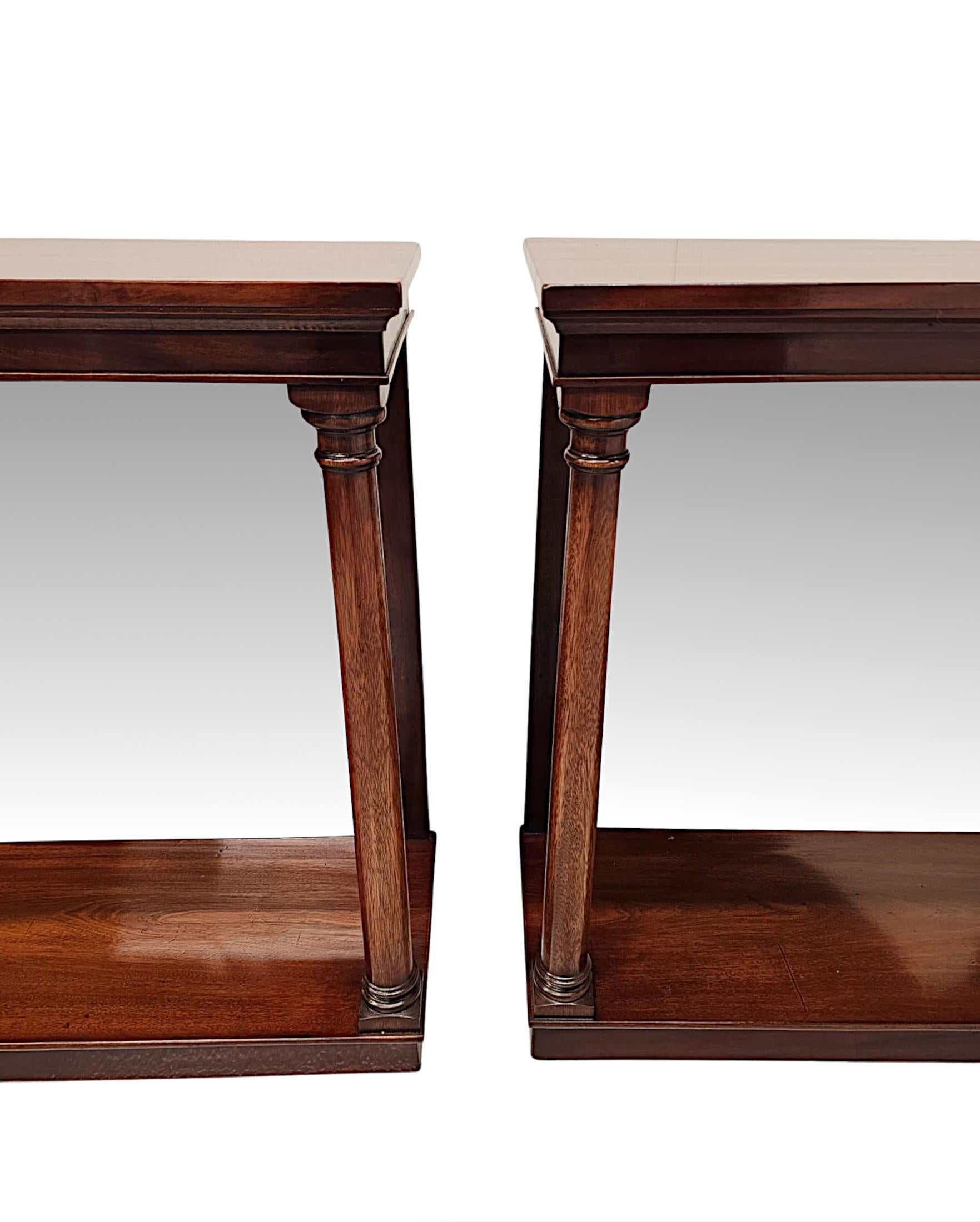 Glass Pair of Hand Made 20th Century Console Tables in the Victorian Style For Sale
