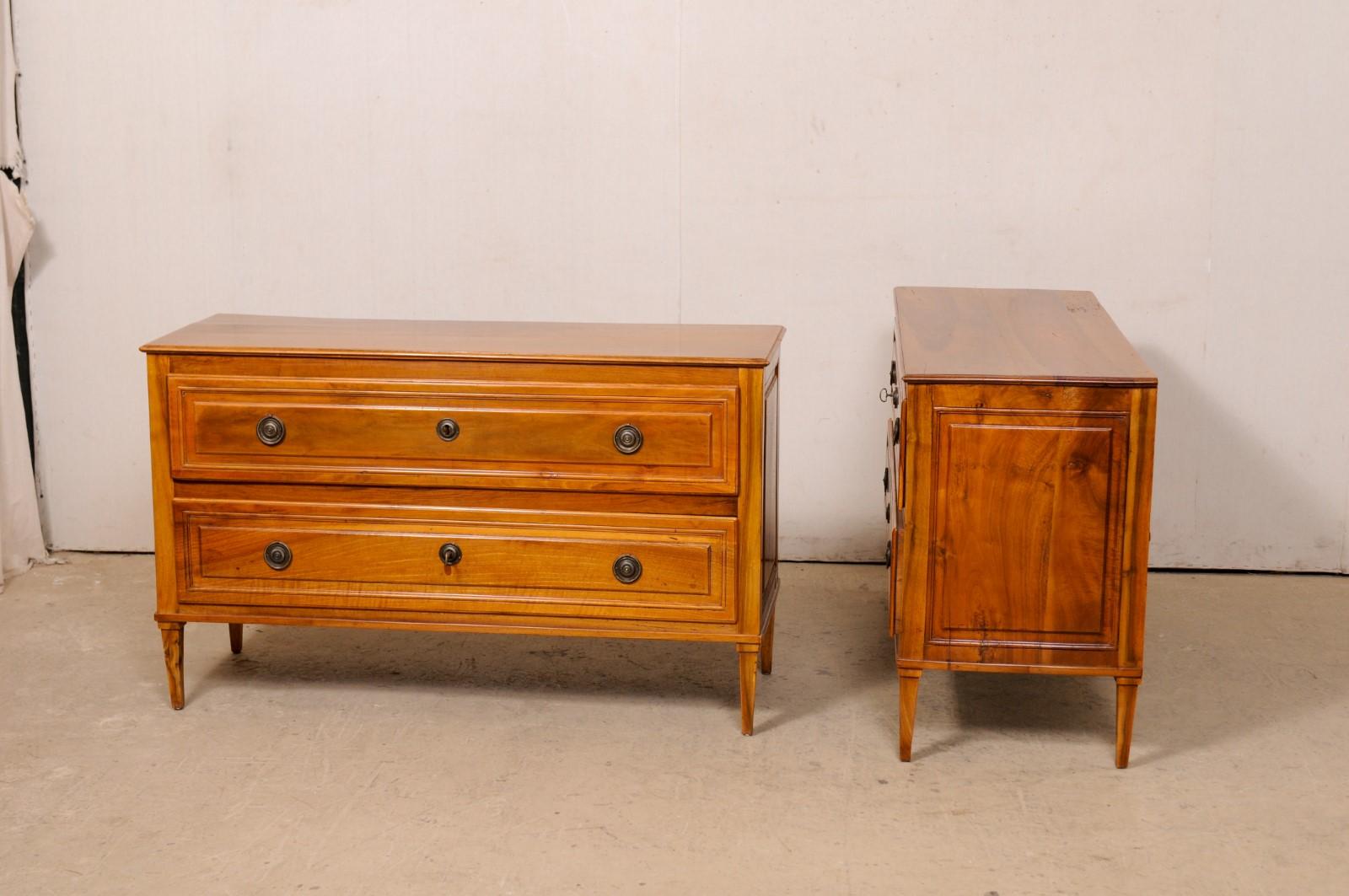 A Fabulous Pair of Italian Late 18th C. Two-Drawer Cassetteire, Over 4 Ft. Long For Sale 5