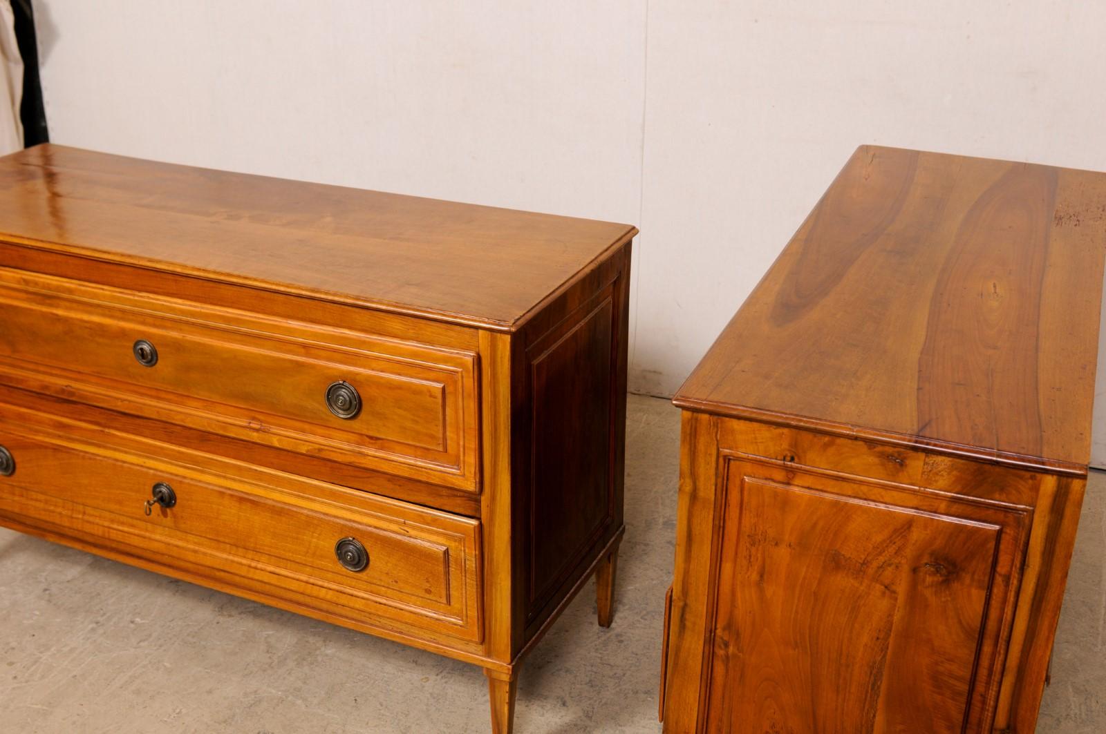 A Fabulous Pair of Italian Late 18th C. Two-Drawer Cassetteire, Over 4 Ft. Long For Sale 6