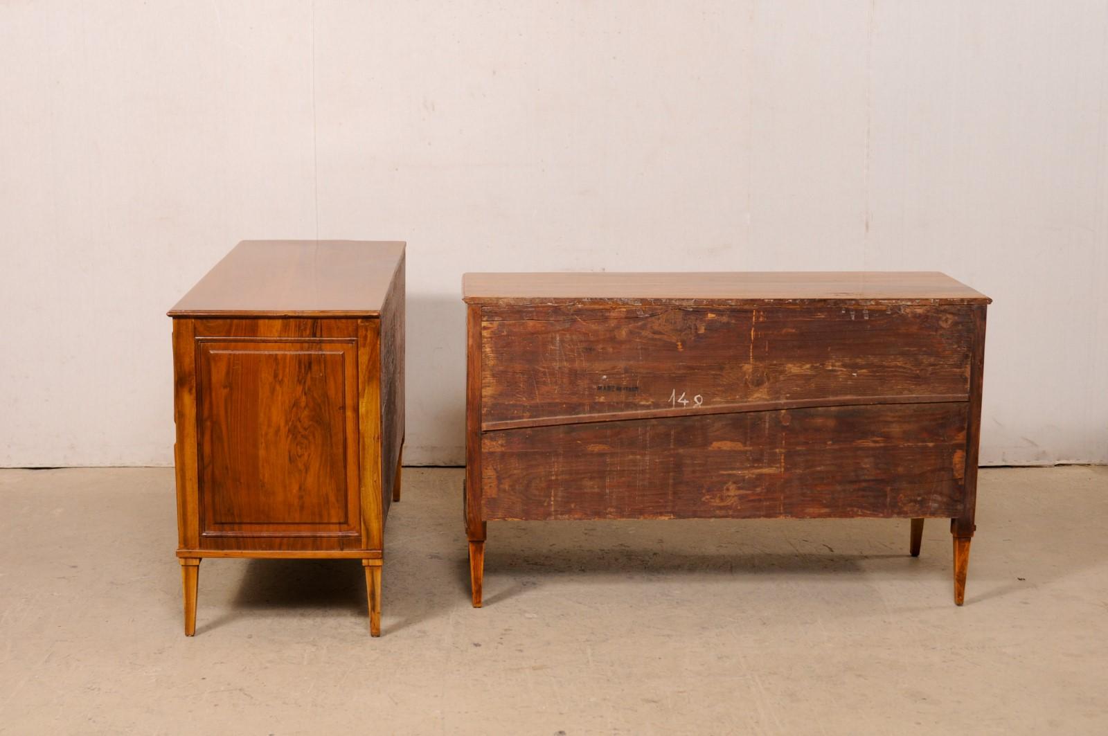 A Fabulous Pair of Italian Late 18th C. Two-Drawer Cassetteire, Over 4 Ft. Long For Sale 4