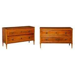 A Fabulous Pair of Italian Late 18th C. Two-Drawer Cassetteire, Over 4 Ft. Long