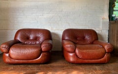 A Fabulous Pair of Lounge Chairs by Sapporo for Mobil Girgi Italy Circa 1970’s