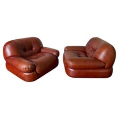 A Fabulous Pair of Lounge Chairs by Sapporo for Mobil Girgi Italy Circa 1970’s