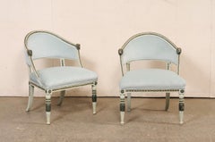 A Fabulous Pair of Swedish Period Gustavian Chairs w/Carved Lion's Head Accents