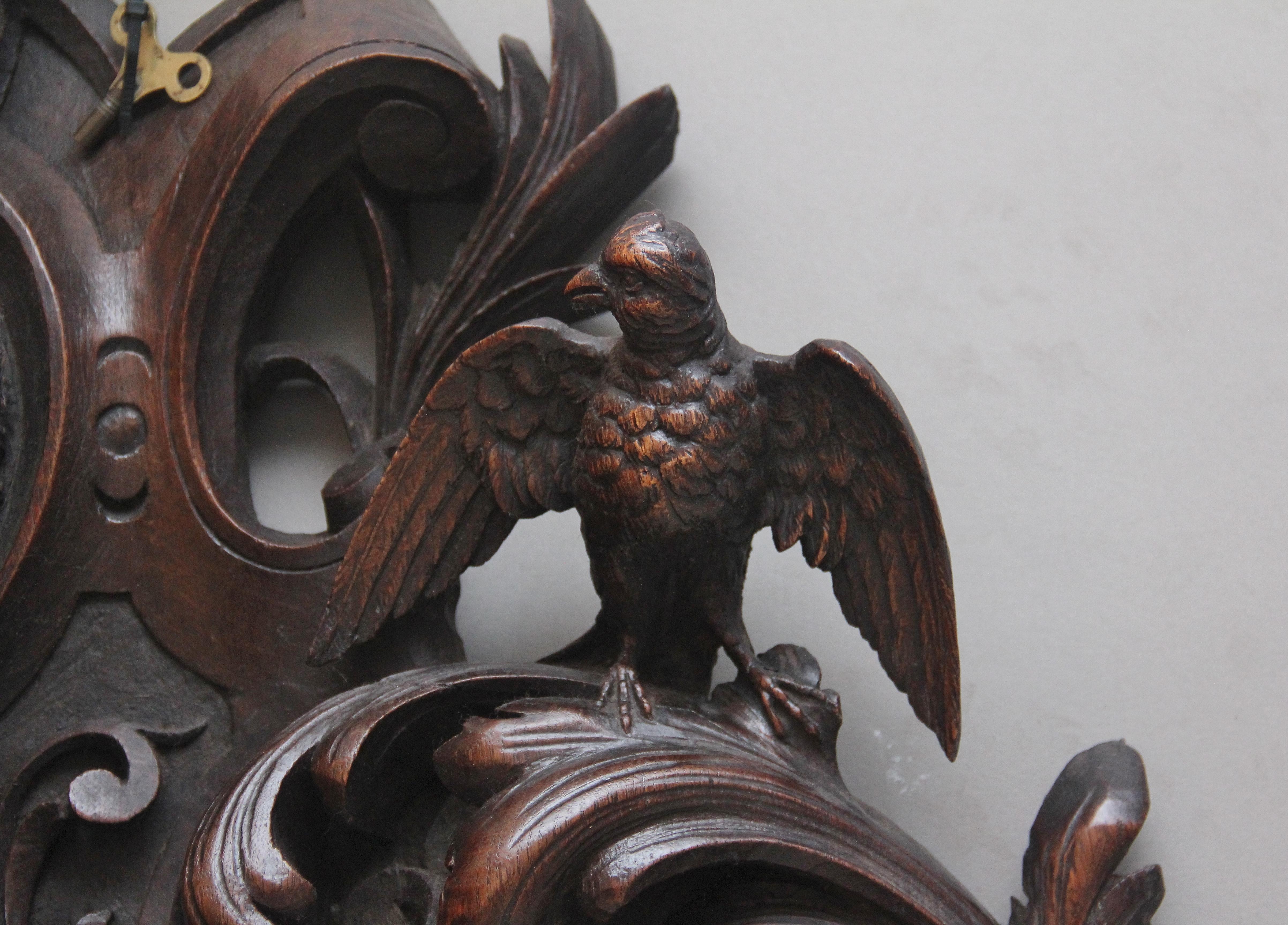 Eine fabelhafte Qualität 19. Jahrhundert Französisch geschnitzt OAK Wanduhr (Eichenholz) im Angebot