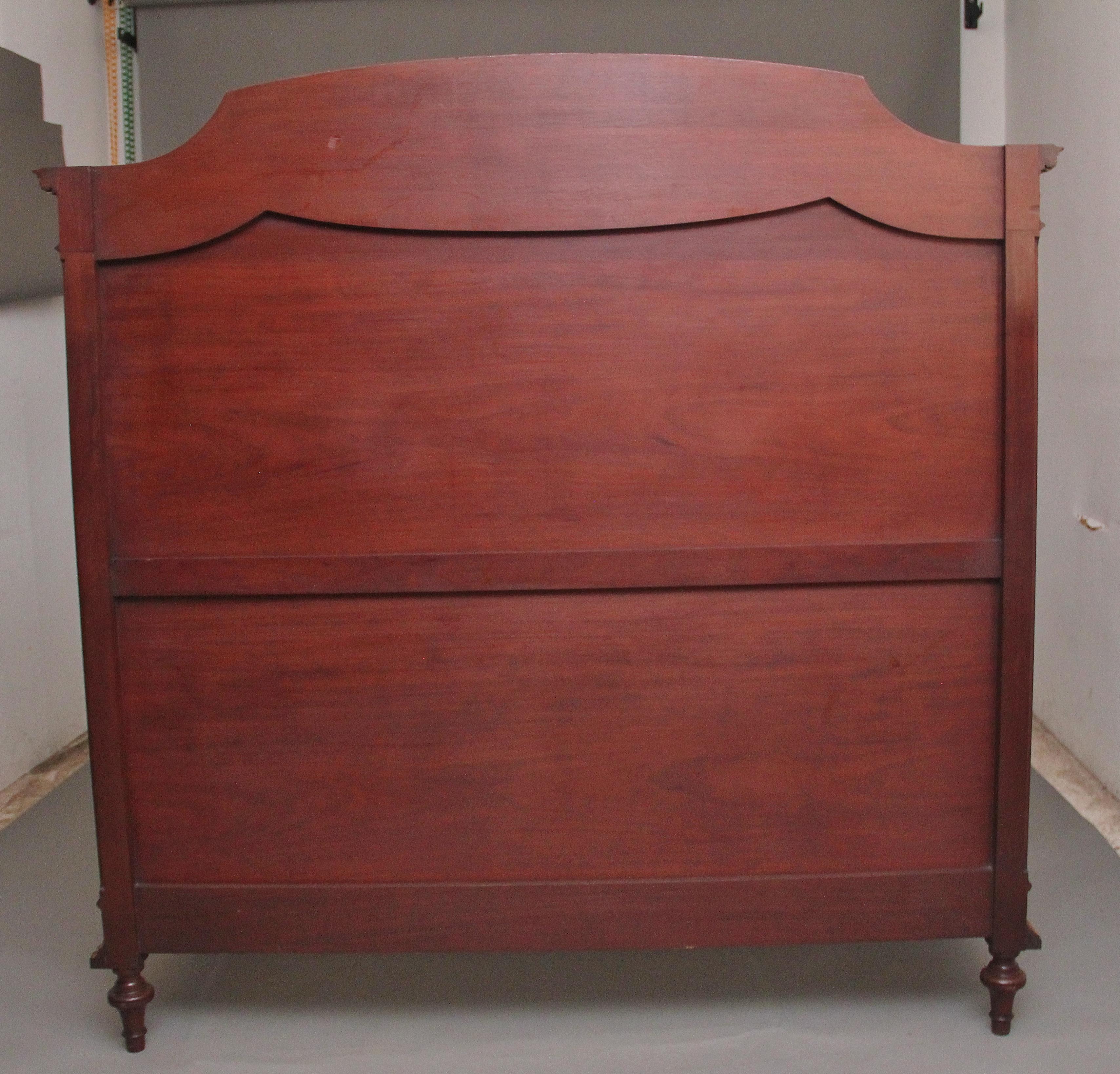 A fabulous quality 19th Century French plum pudding mahogany and brass bed in th For Sale 8