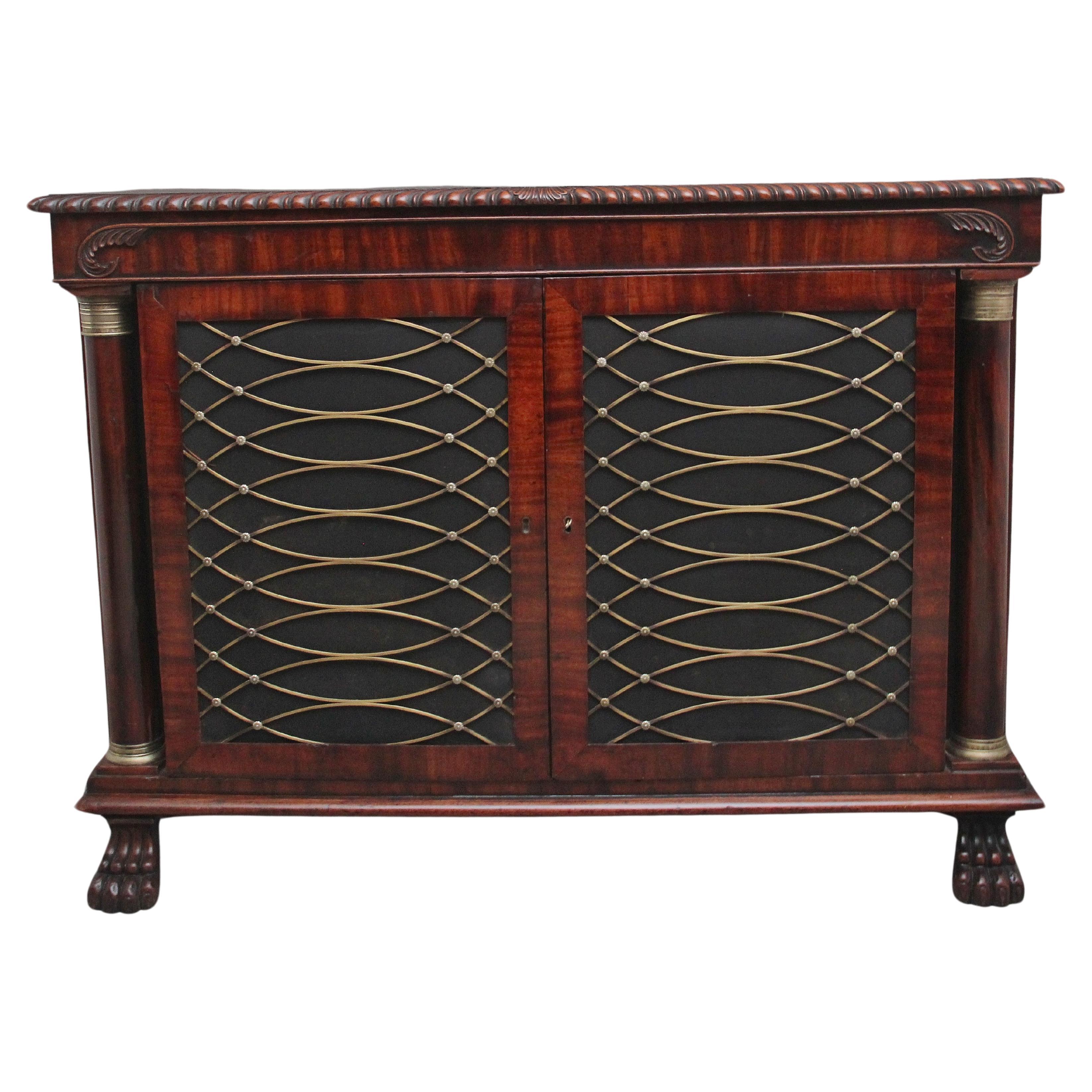 A fabulous quality early 19th Century mahogany side cabinet For Sale