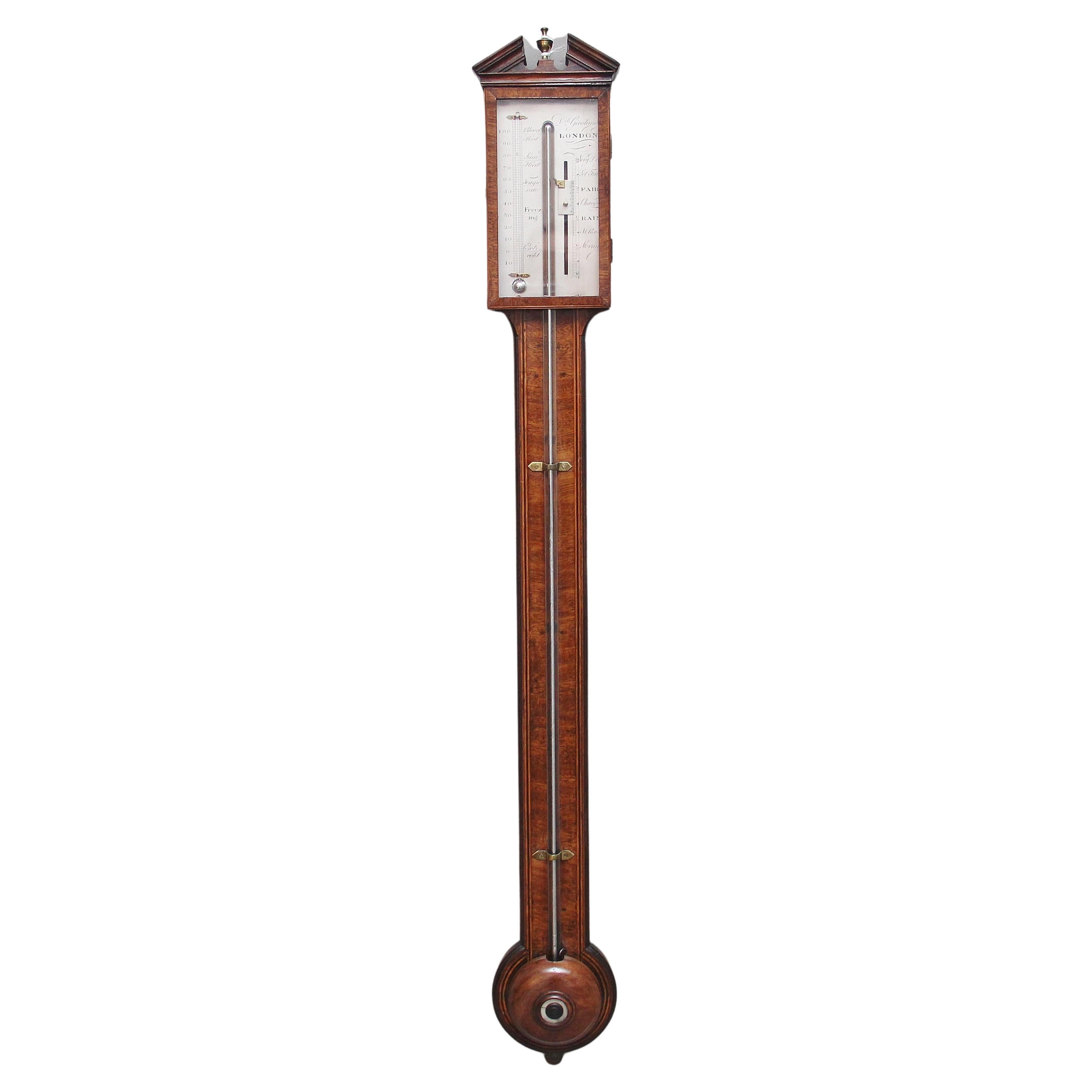 Fabulous Quality Early 19th Century Mahogany Stick Barometer by Girolimo of Lo For Sale