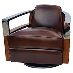 Fabulous Quality Revolving Armchair in the Art Deco Style