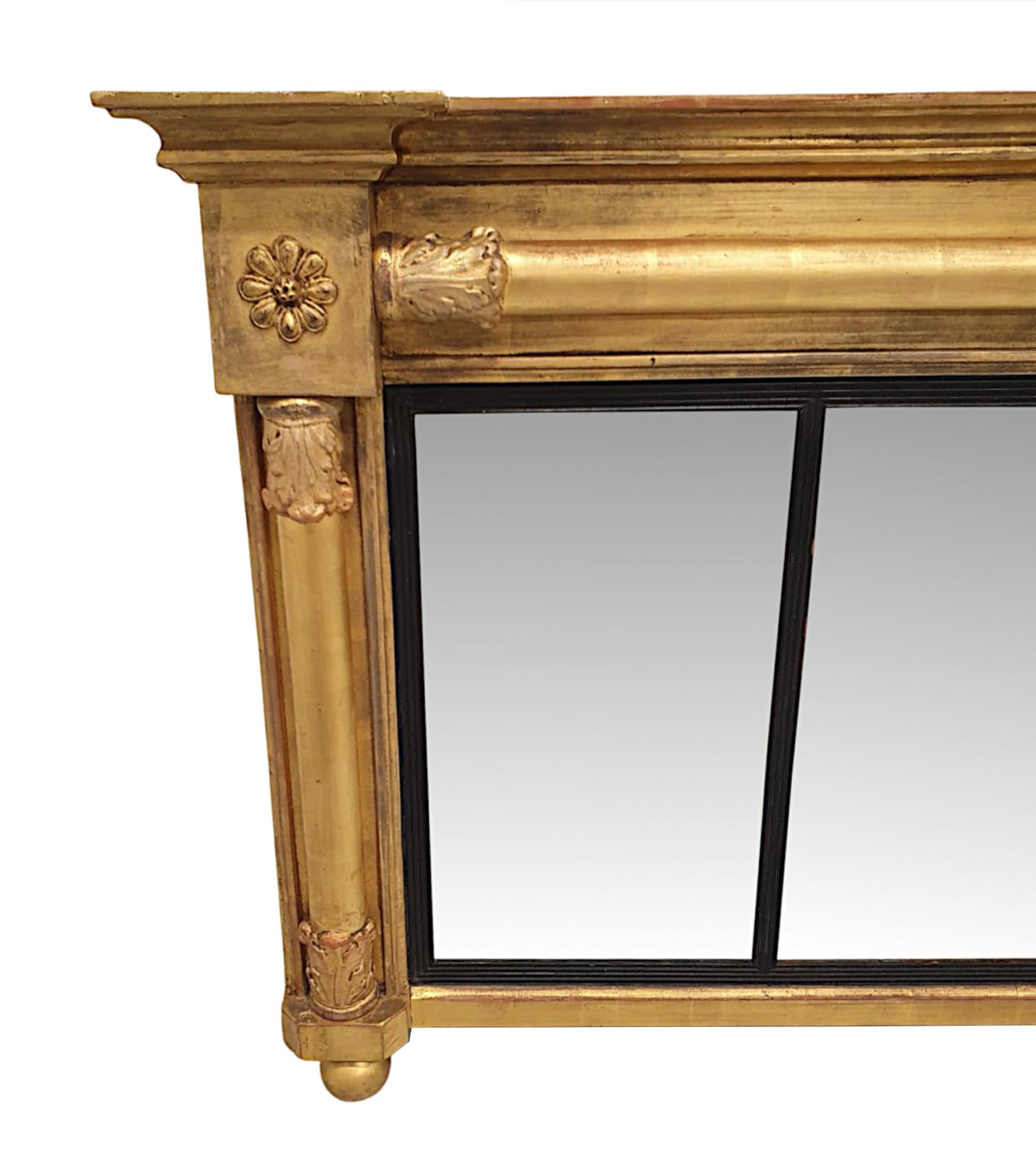 A Fabulous Unusual Early 19th Century William IV Giltwood Compartmental Mirror In Good Condition For Sale In Dublin, IE