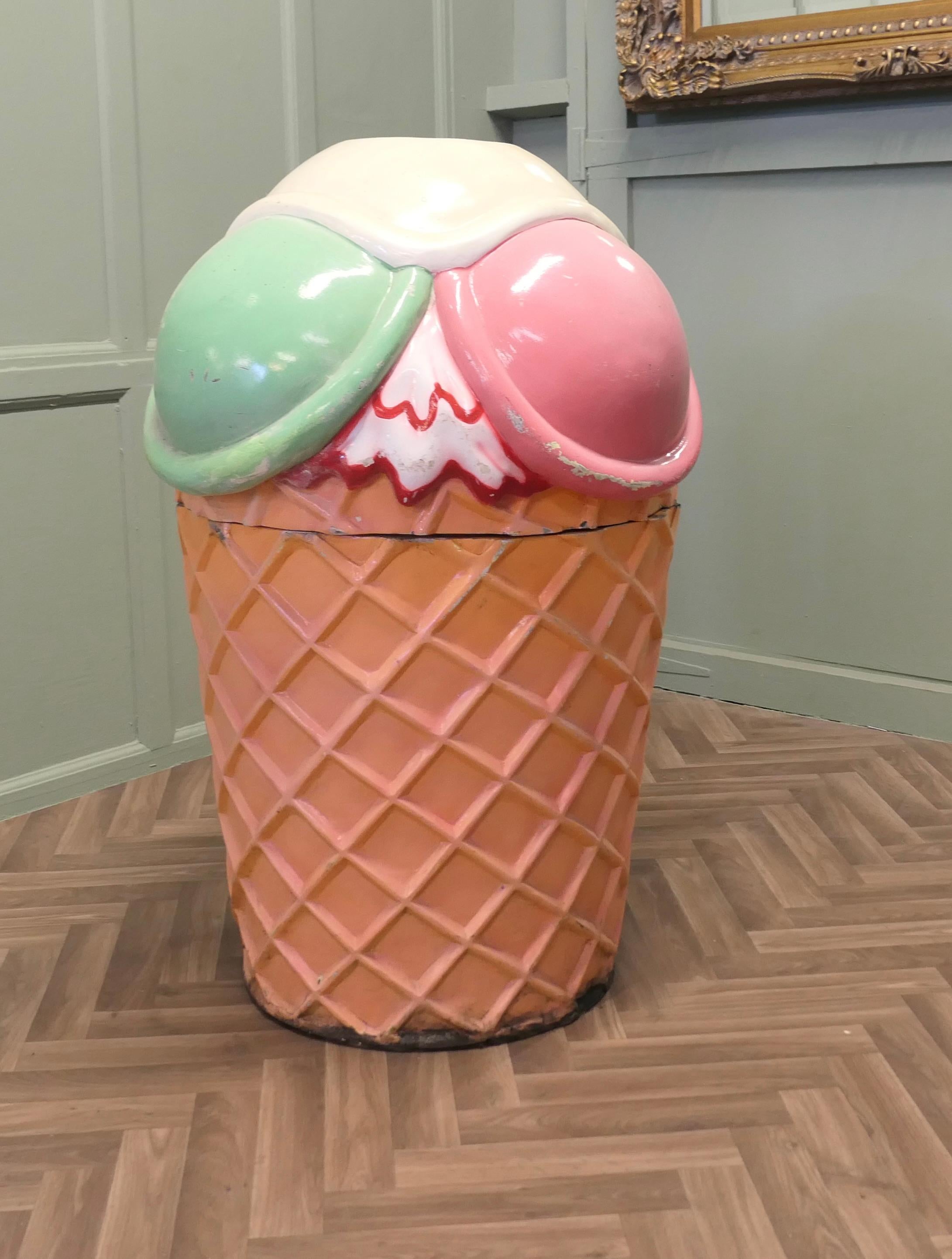 Mid-20th Century A Fair Ground Ice Cream Waste Bin  This is a fun piece from the 1960s For Sale
