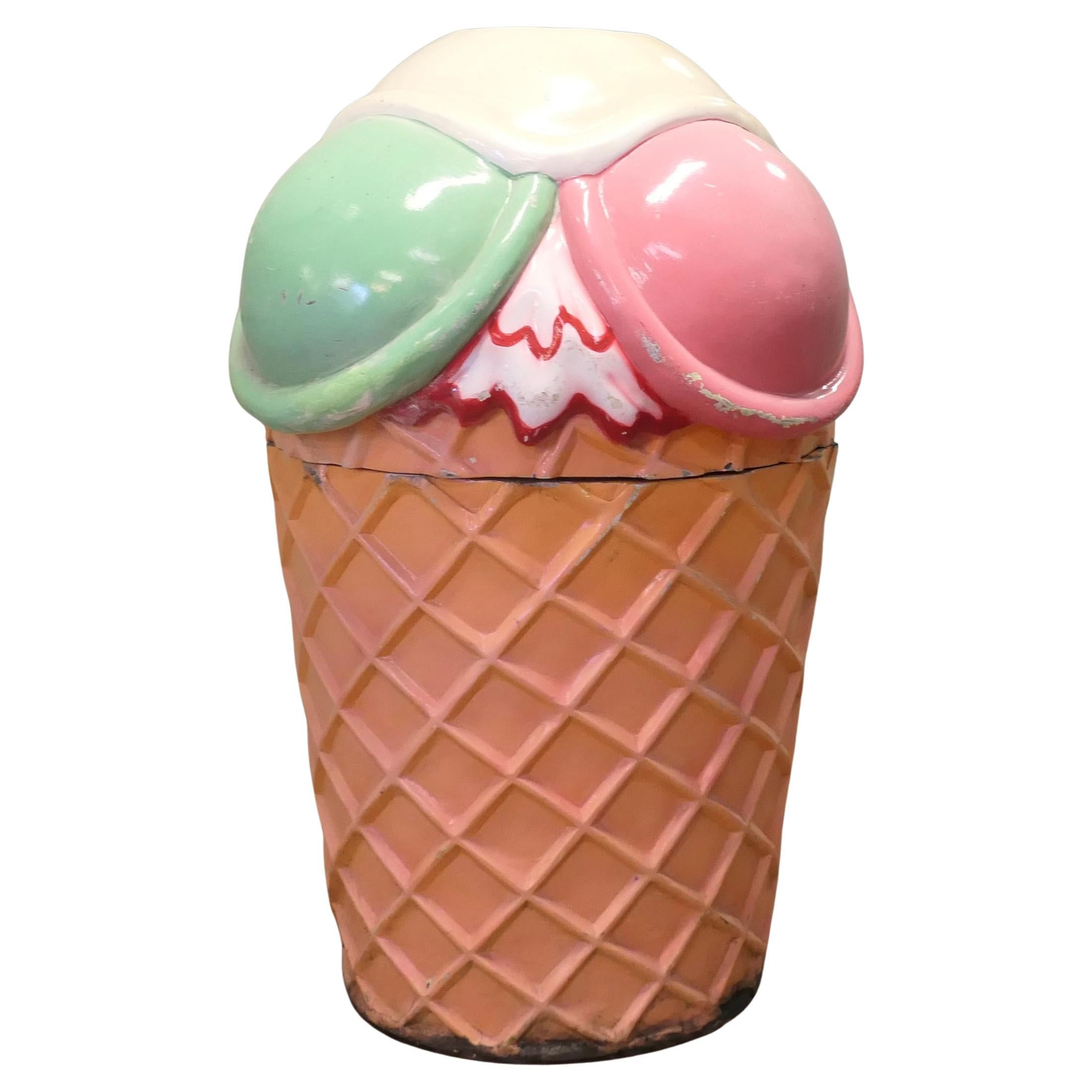A Fair Ground Ice Cream Waste Bin  This is a fun piece from the 1960s For Sale