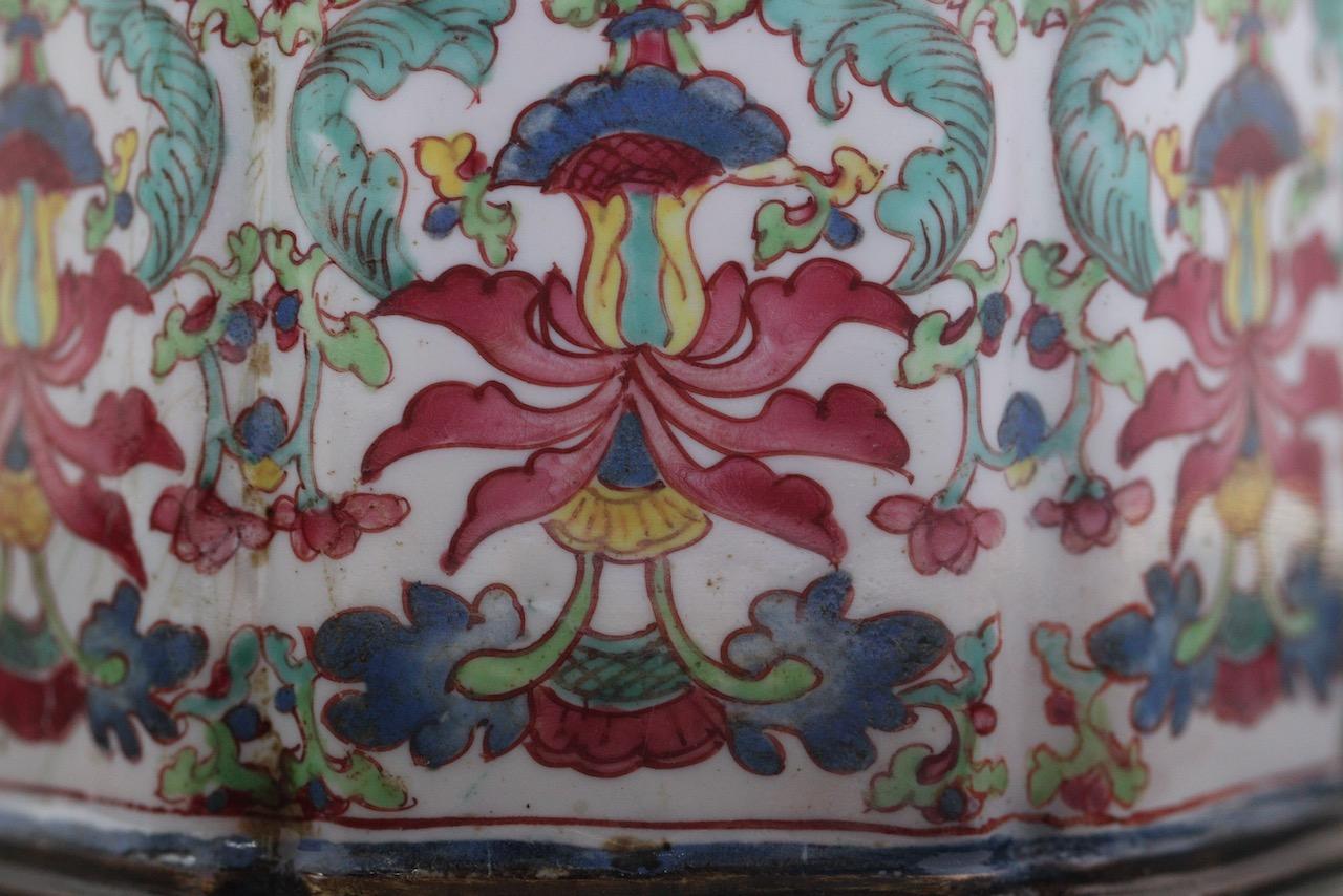 Ormolu Famille Rose Qianlong Period Enamel Inkwell by L'Escalier de Cristal C.1880 For Sale