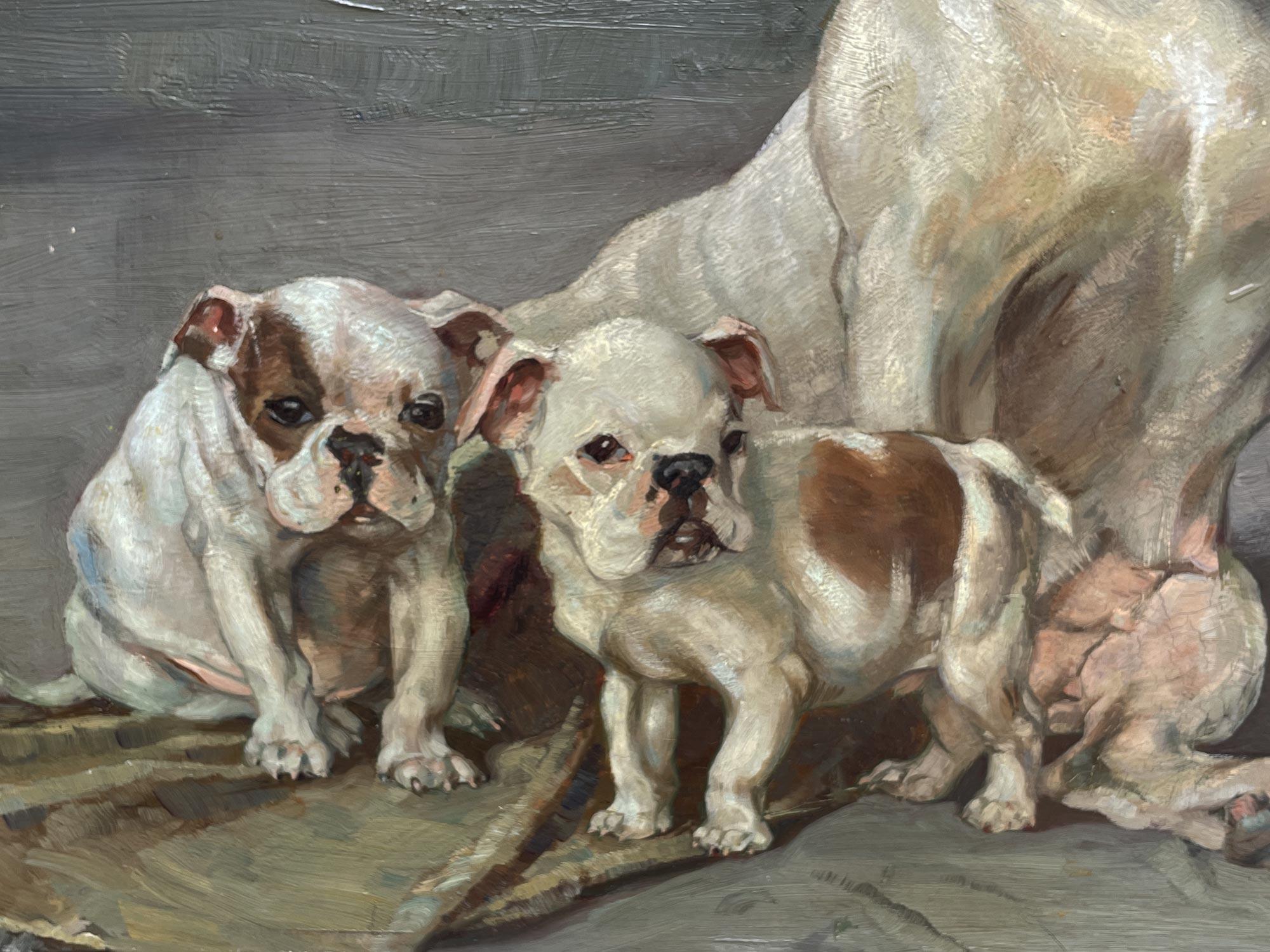 Papier Une famille de bulldogs par Ernst Hugo Von Stenglin en vente