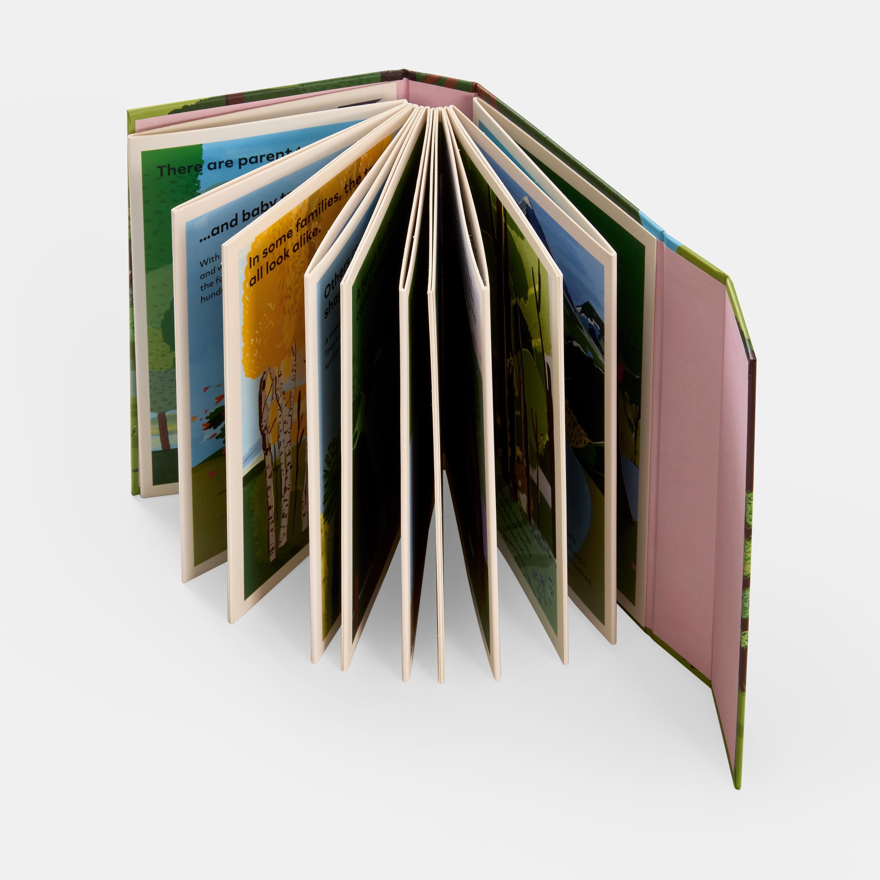 A read-aloud, poetic introduction to forests for children aged 2-4 that, when unfolded, creates a forest-scape that is as long as a king-size bed!

In this first book of forests for the very young, children are invited to experience how trees, like