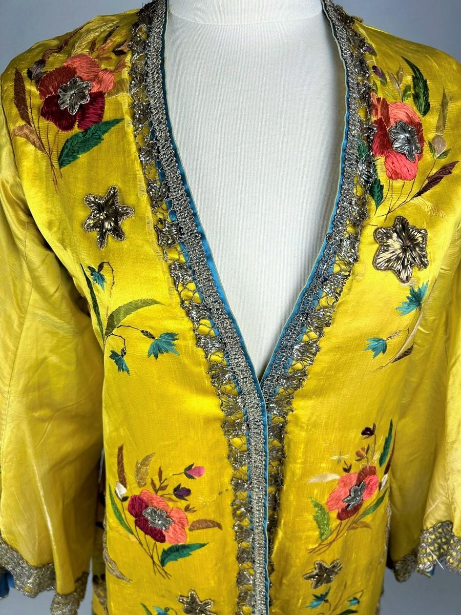 A Fancy kaftan in Yellow Embroidered Satin - France Circa 1860-1900 10