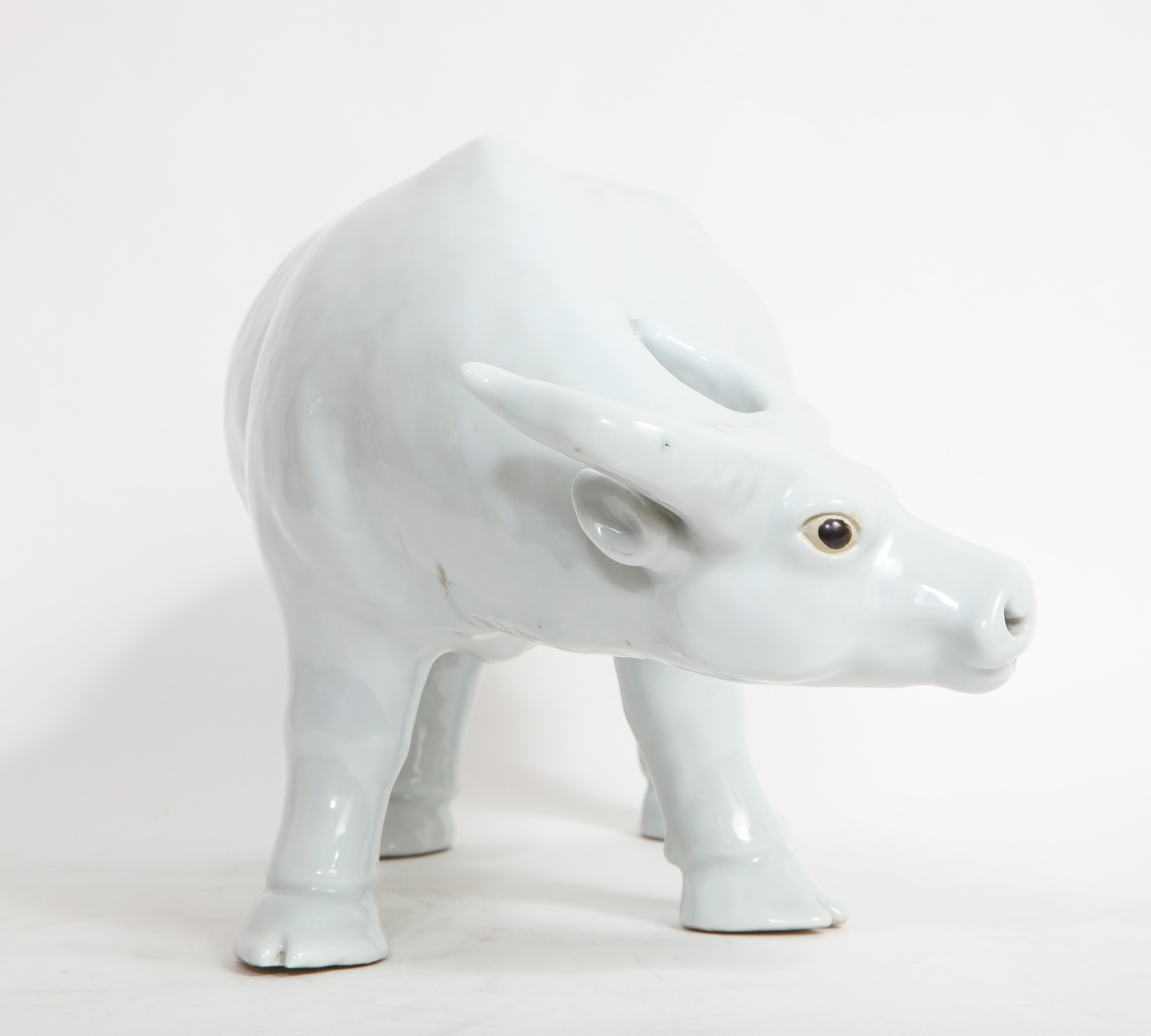Fantastic 19th Century Chinese Blanc De Chine Model of a Water Buffalo or Ox In Good Condition For Sale In New York, NY