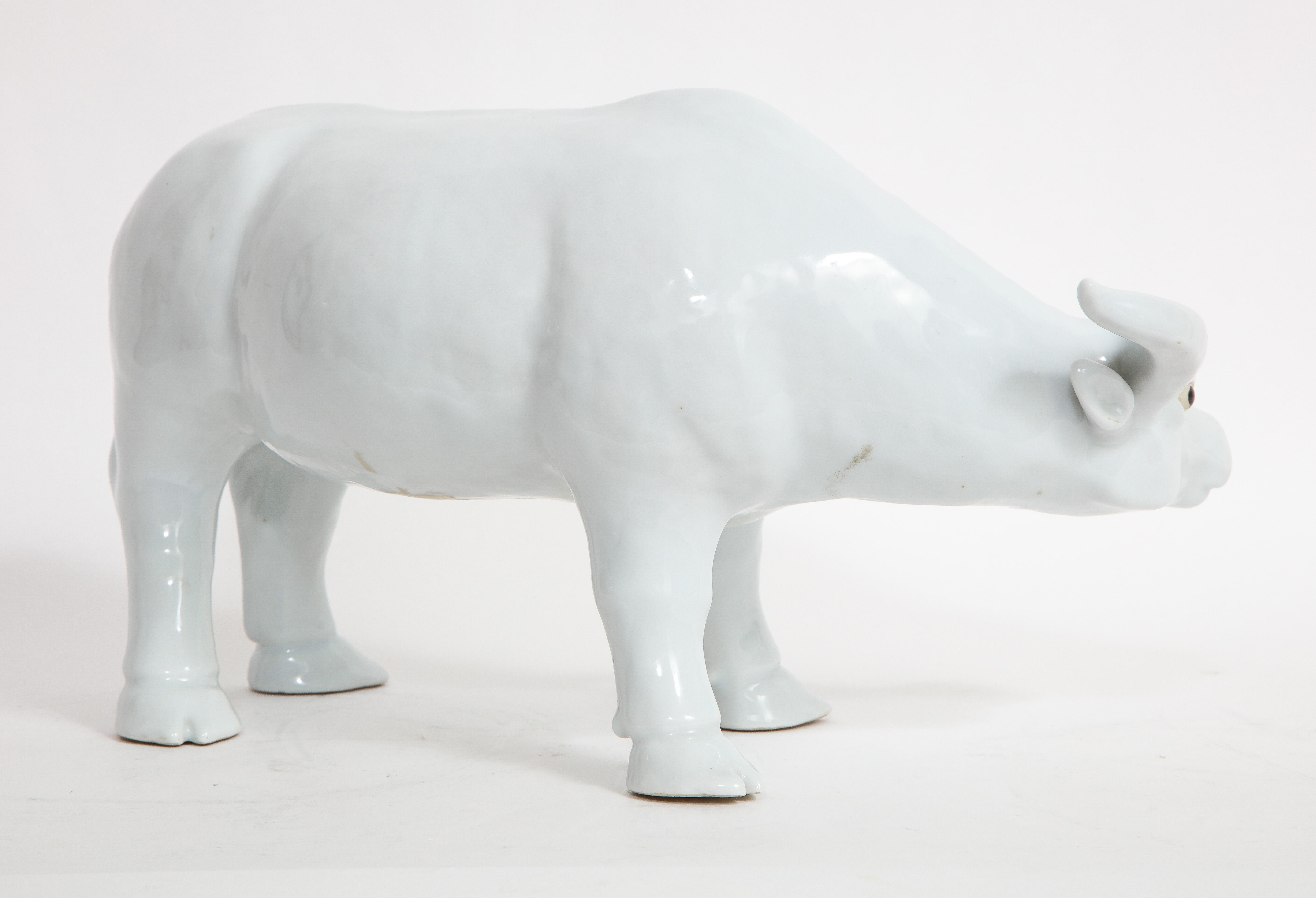 Porcelain Fantastic 19th Century Chinese Blanc De Chine Model of a Water Buffalo or Ox For Sale