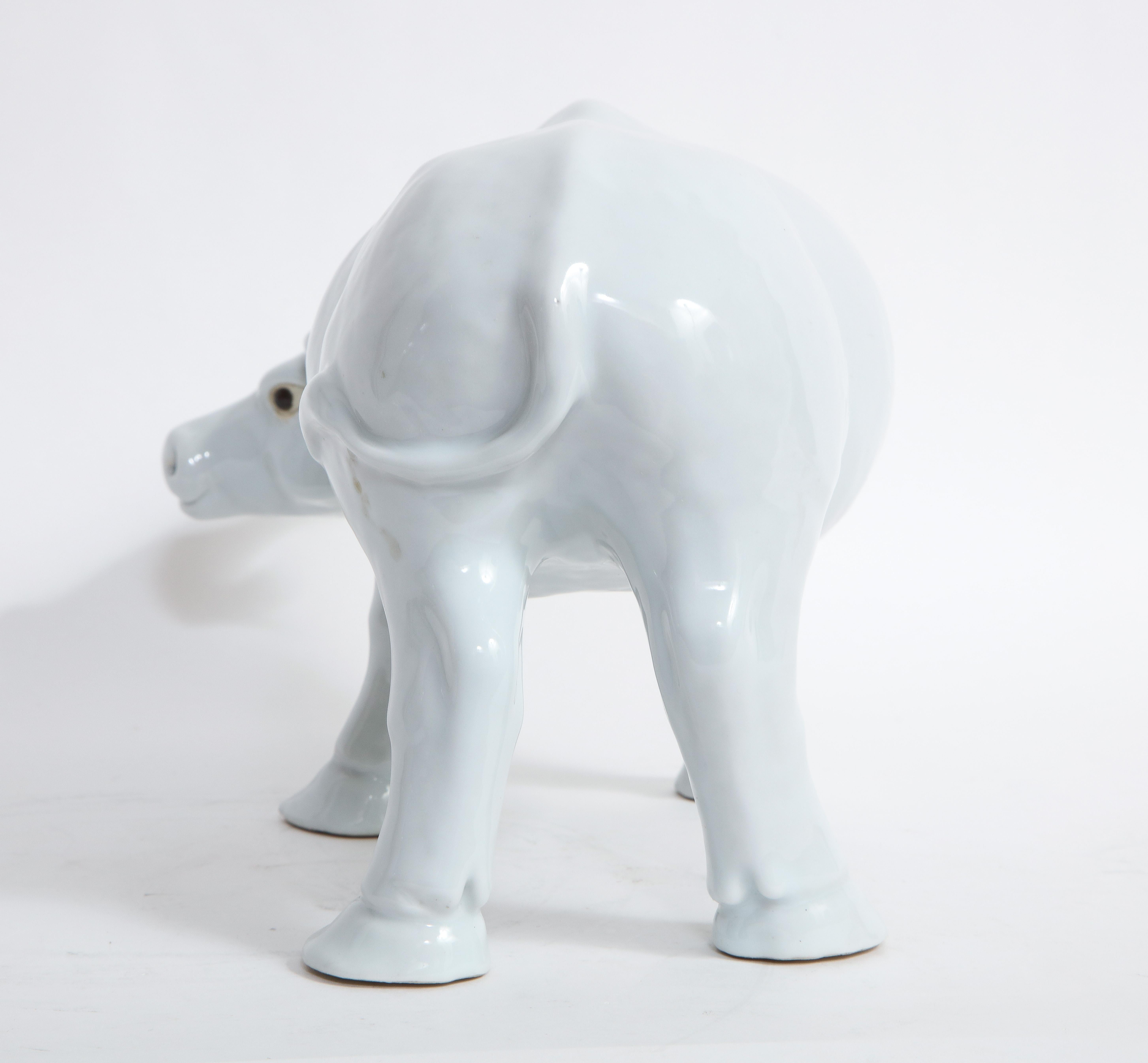 Fantastic 19th Century Chinese Blanc De Chine Model of a Water Buffalo or Ox For Sale 1
