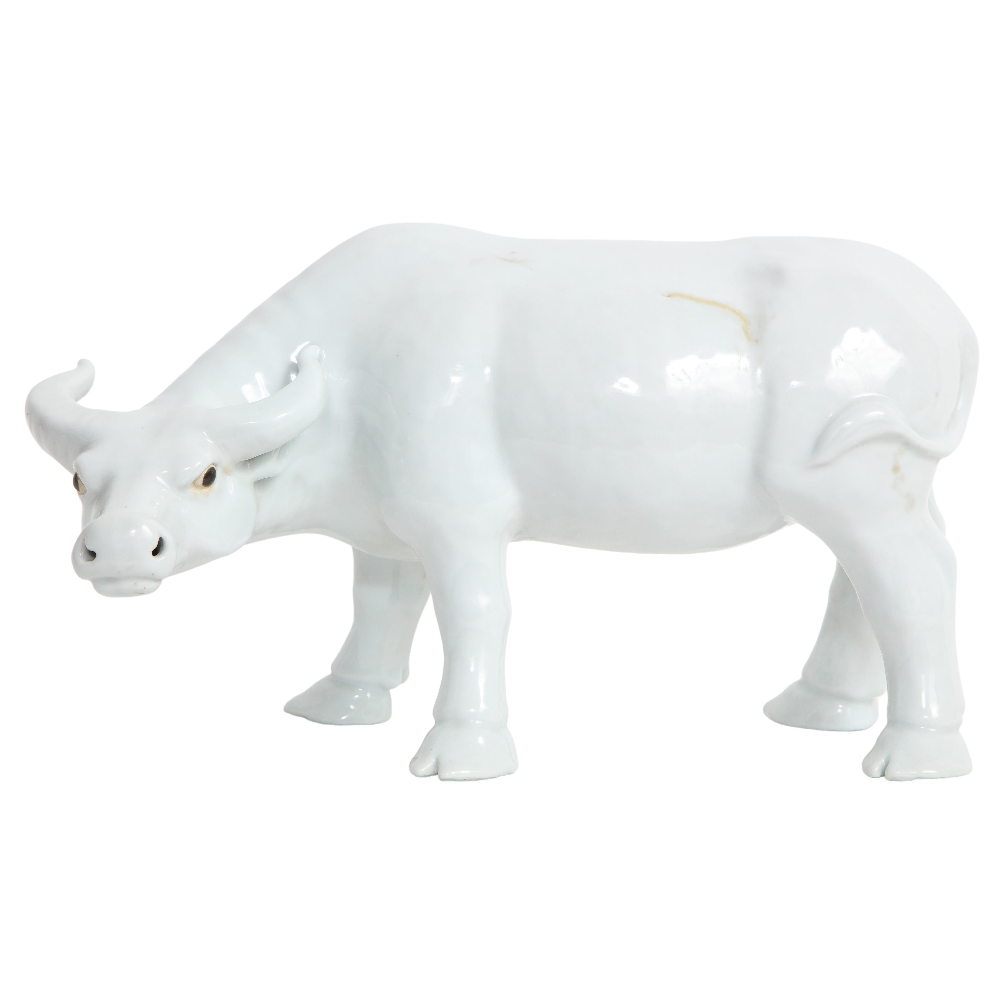 Fantastic 19th Century Chinese Blanc De Chine Model of a Water Buffalo or Ox