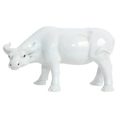 Chinesisches Blanc-de-Chinesisches Modell eines Wasserbüffels oder Ox aus dem 19. Jahrhundert