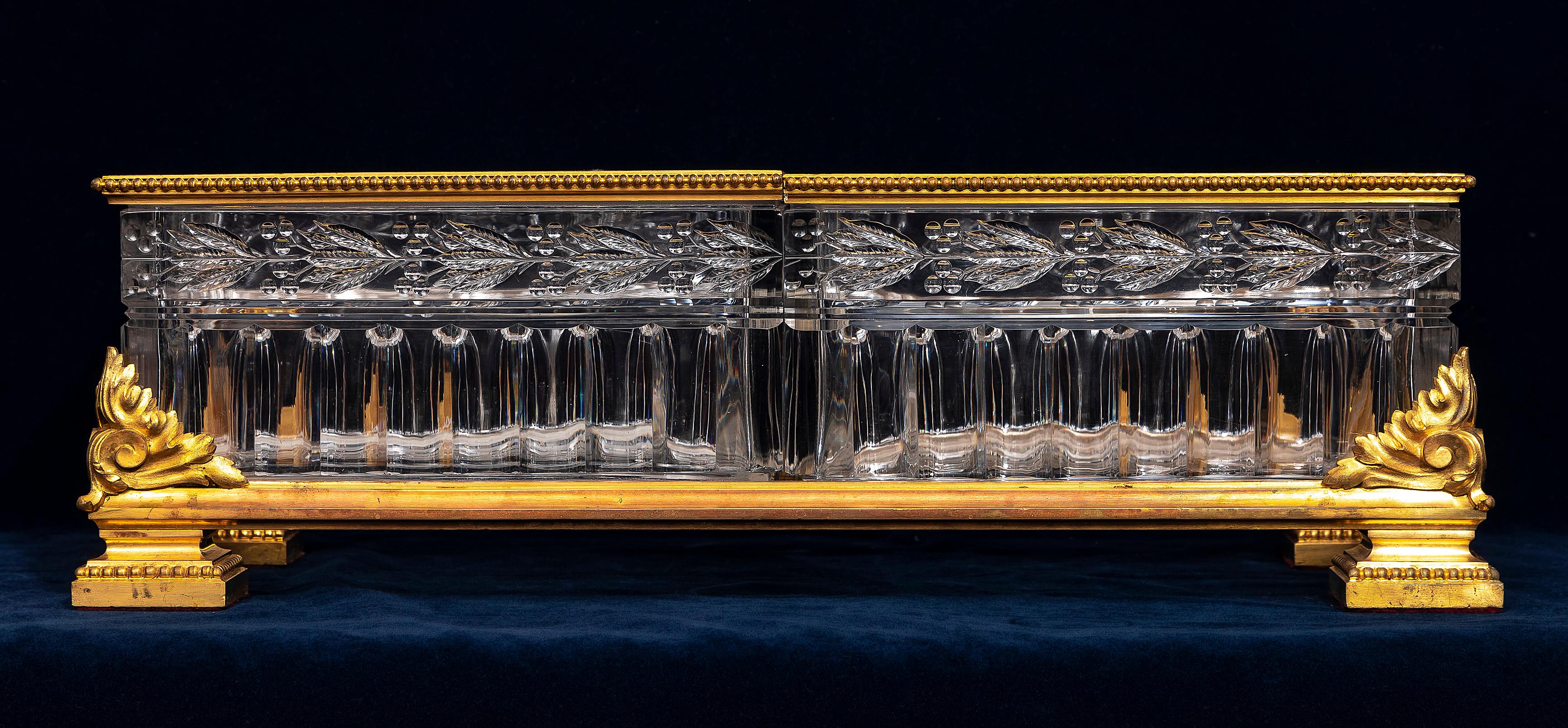 Louis XVI A Fantastic 19th Century French Baccarat Ormolu and Crystal Centerpiece, Signed For Sale