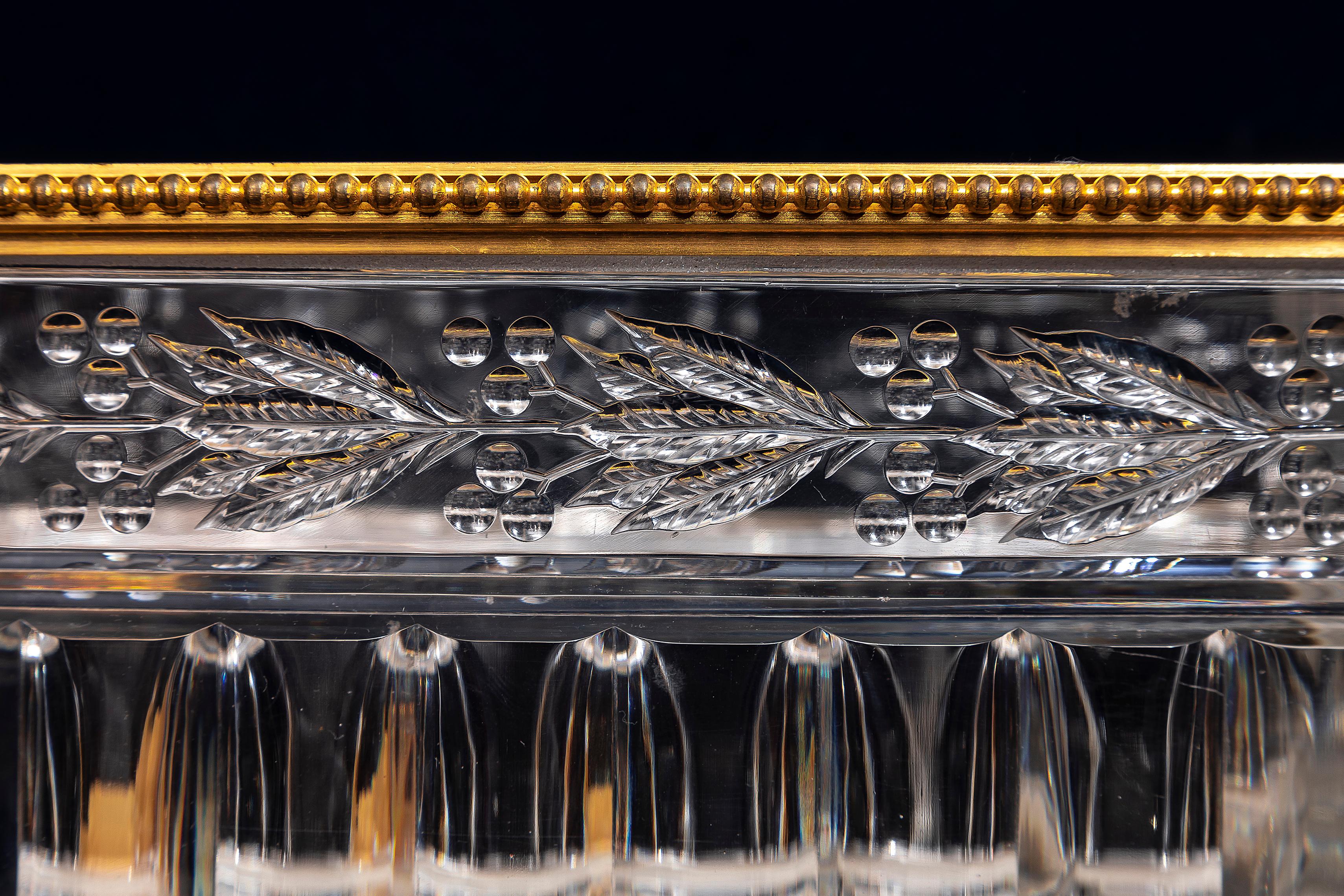 A Fantastic 19th Century French Baccarat Ormolu and Crystal Centerpiece, Signed In Good Condition For Sale In New York, NY