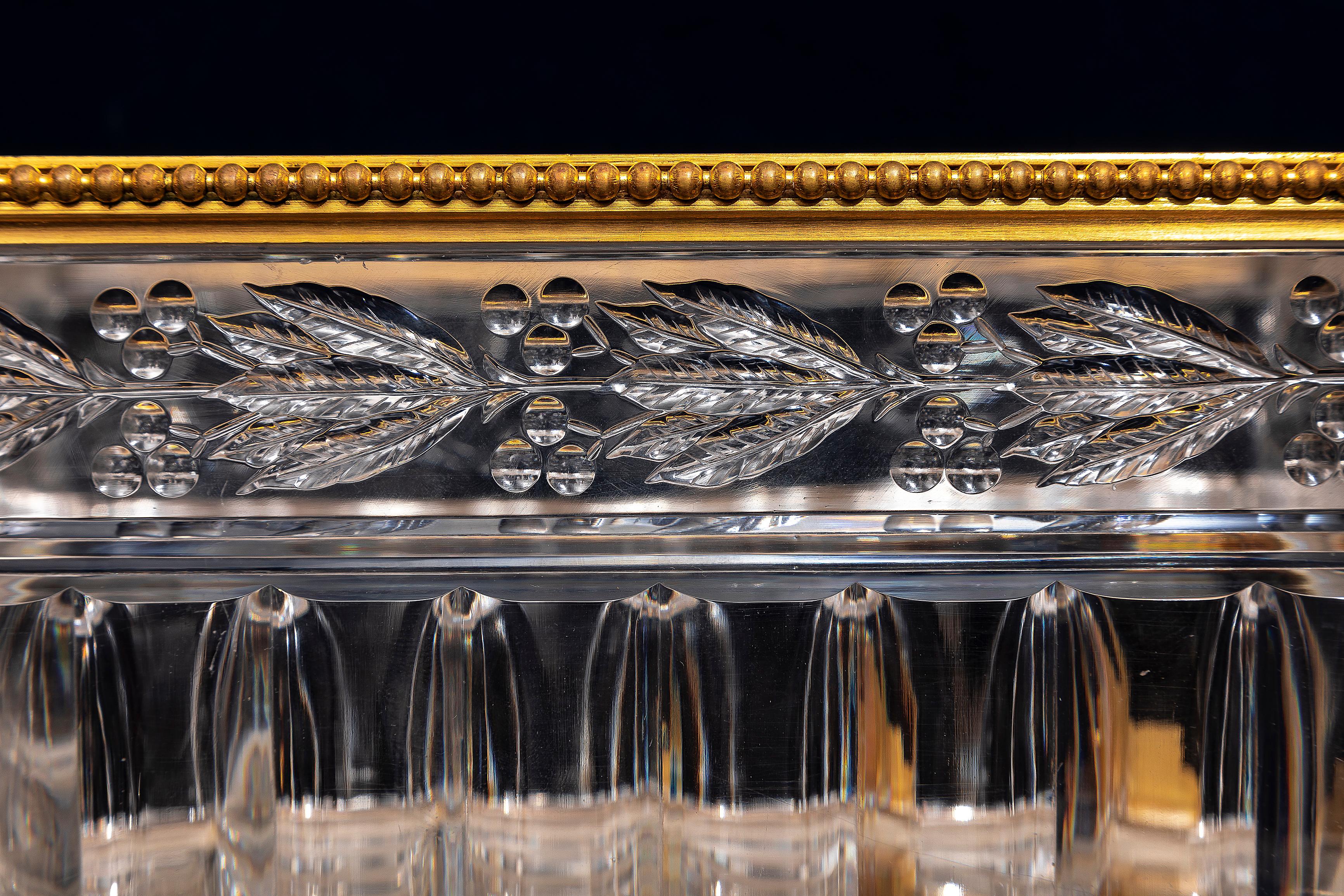 Late 19th Century A Fantastic 19th Century French Baccarat Ormolu and Crystal Centerpiece, Signed For Sale