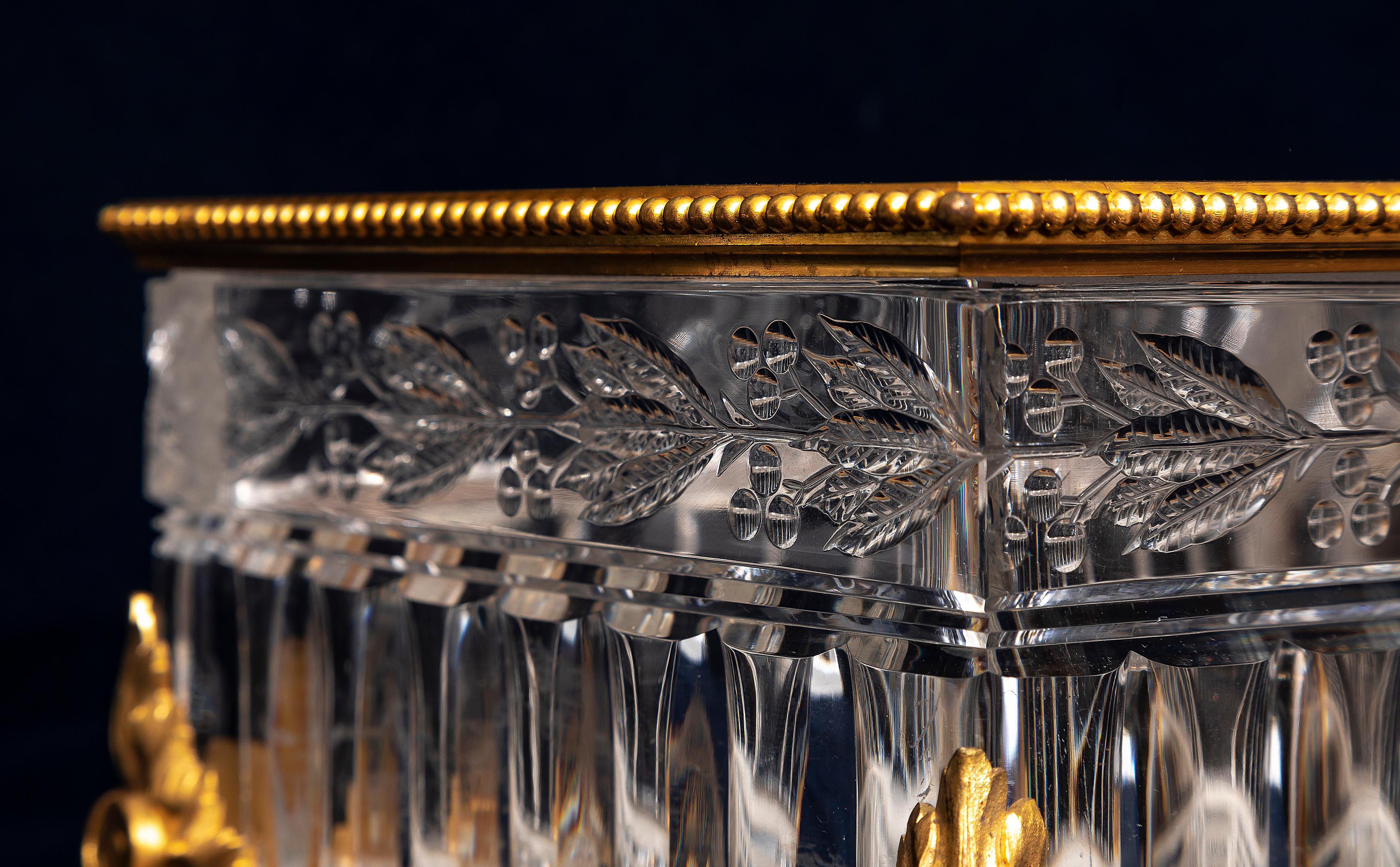 A Fantastic 19th Century French Baccarat Ormolu and Crystal Centerpiece, Signed For Sale 1