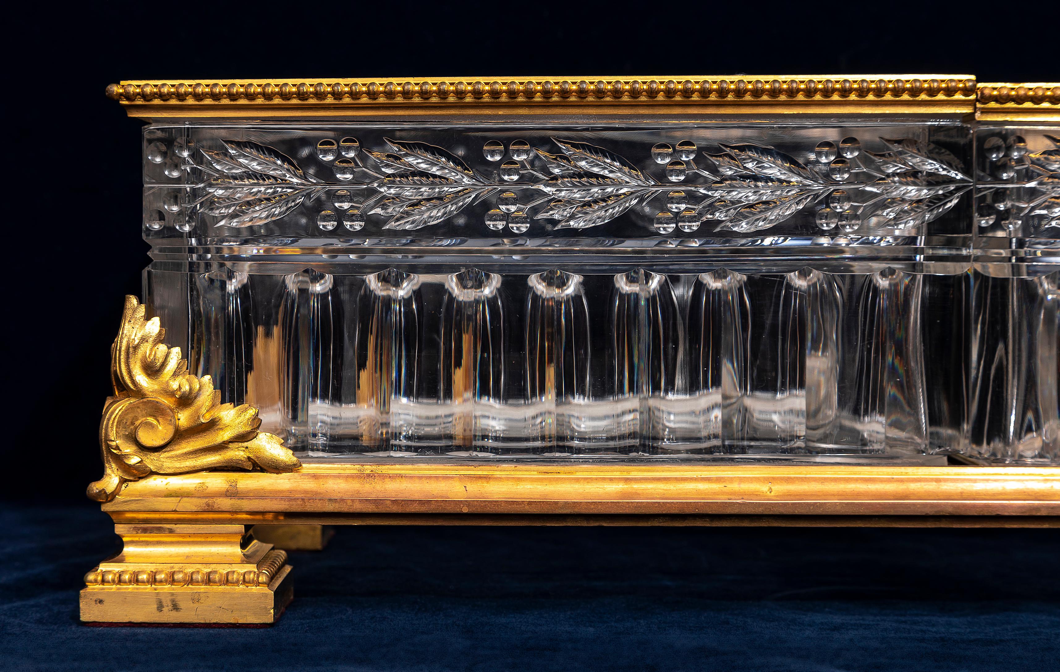 A Fantastic 19th Century French Baccarat Ormolu and Crystal Centerpiece, Signed For Sale 2