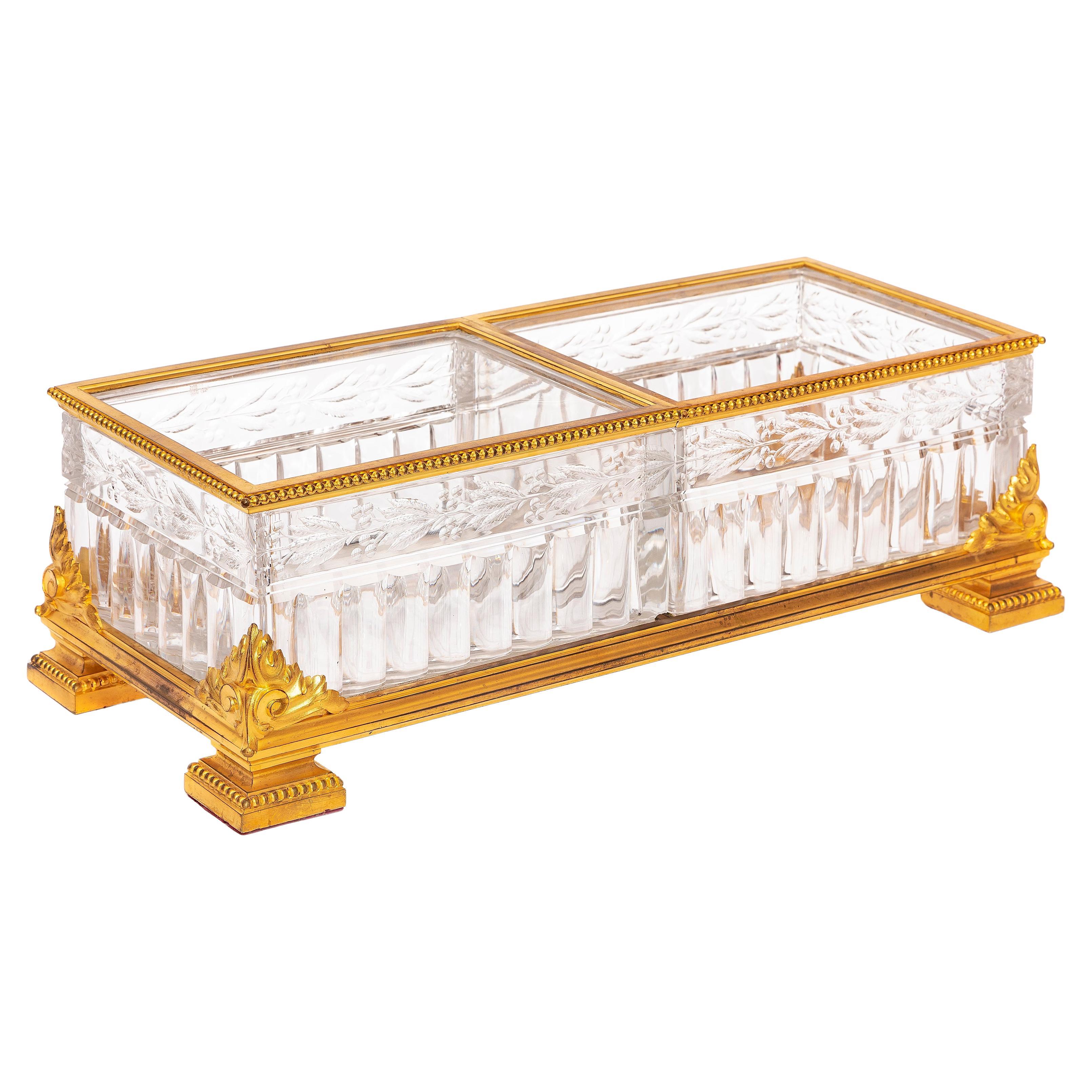 A Fantastic 19th Century French Baccarat Ormolu and Crystal Centerpiece, Signed