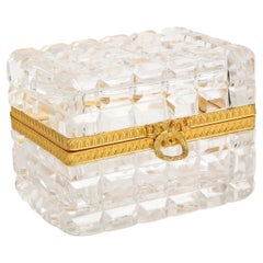Fantastic 19th Century French Dore Bronze Mounted Hand-Cut Prismic Crystal Box