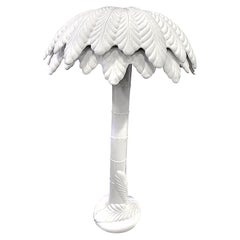 Fantastic Large 1970s Italian White Ceramic Palm Tree Floor Lamp