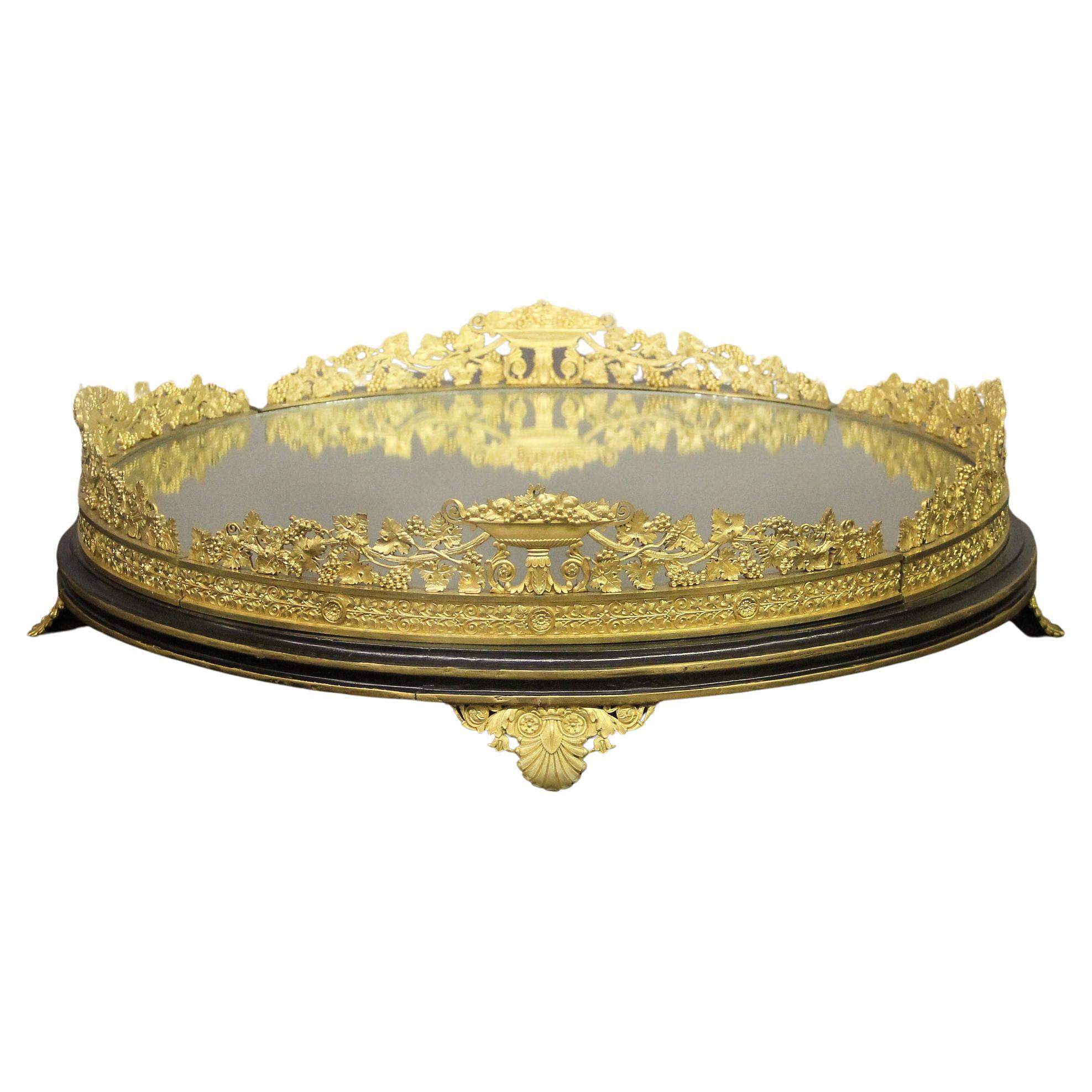 A Fantastic Late 19th Century Gilt Bronze and Mirror Surtout De Table For Sale