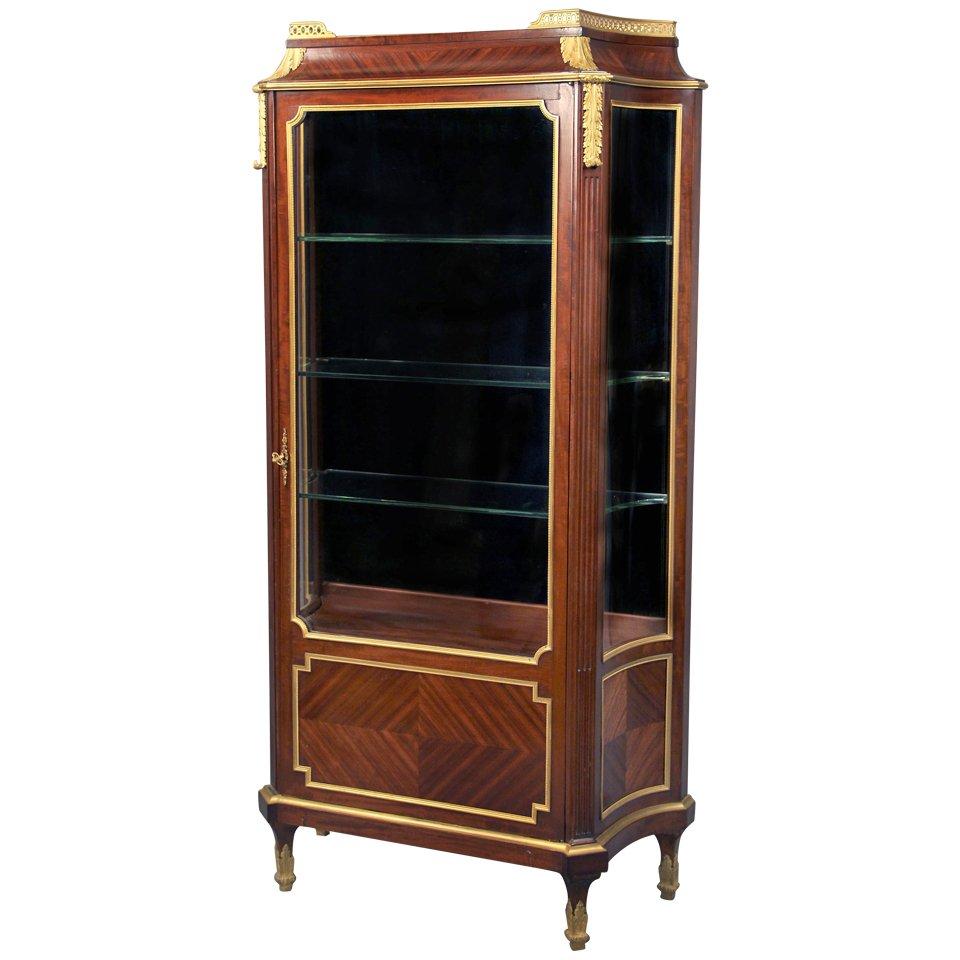  A Fantastic Late 19th Century Gilt Bronze Mounted Vitrine By Victor Raulin