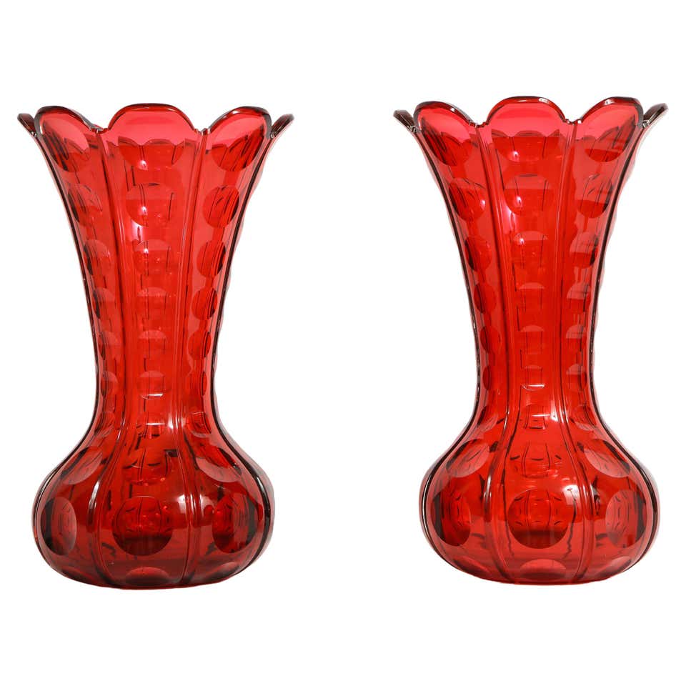 Fine Pair of Signed Antique Baccarat Crystal and Bronze Compotes or ...