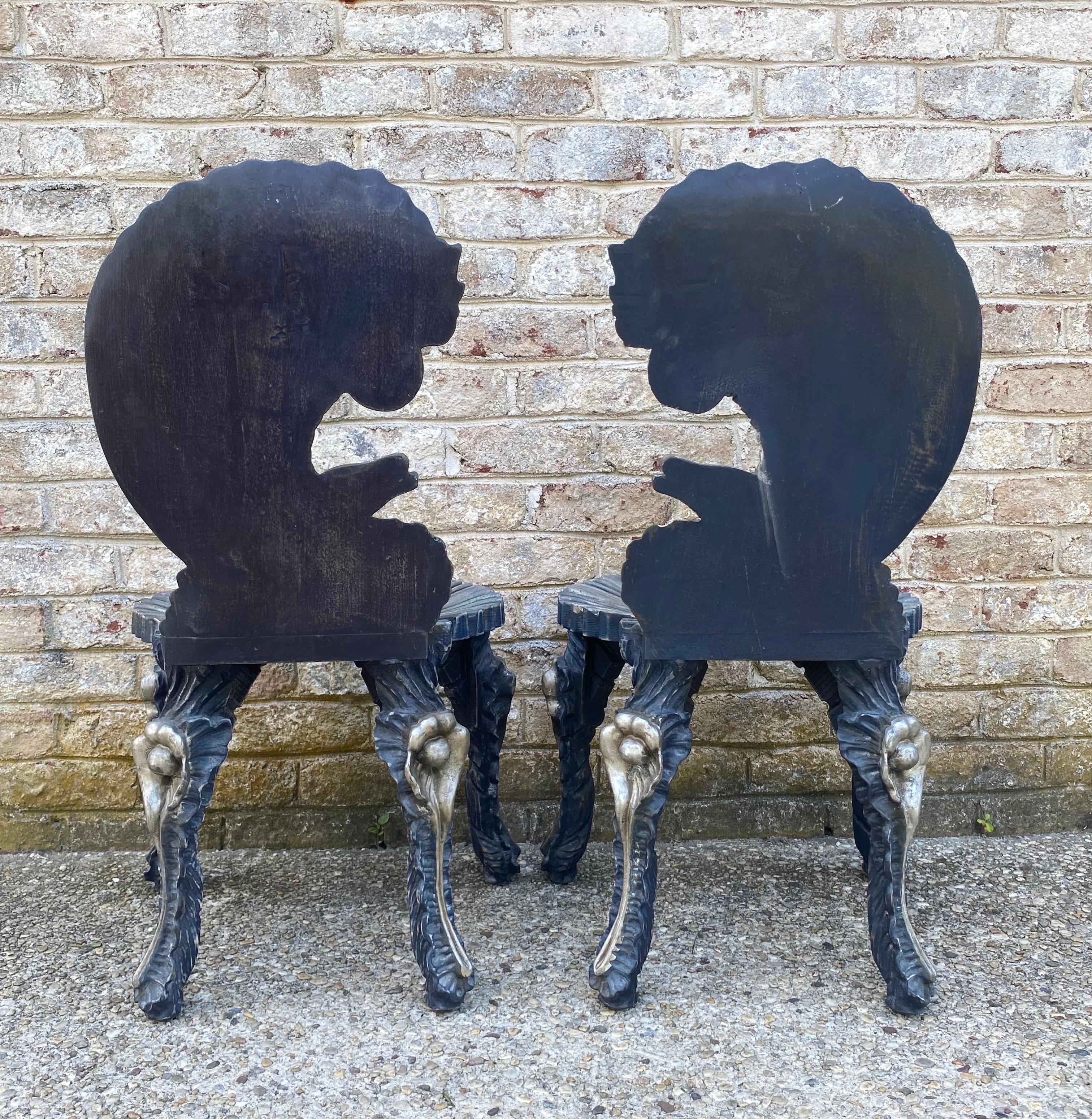 Fantastic Pair of Venetian Grotto Style Side Chairs For Sale 9