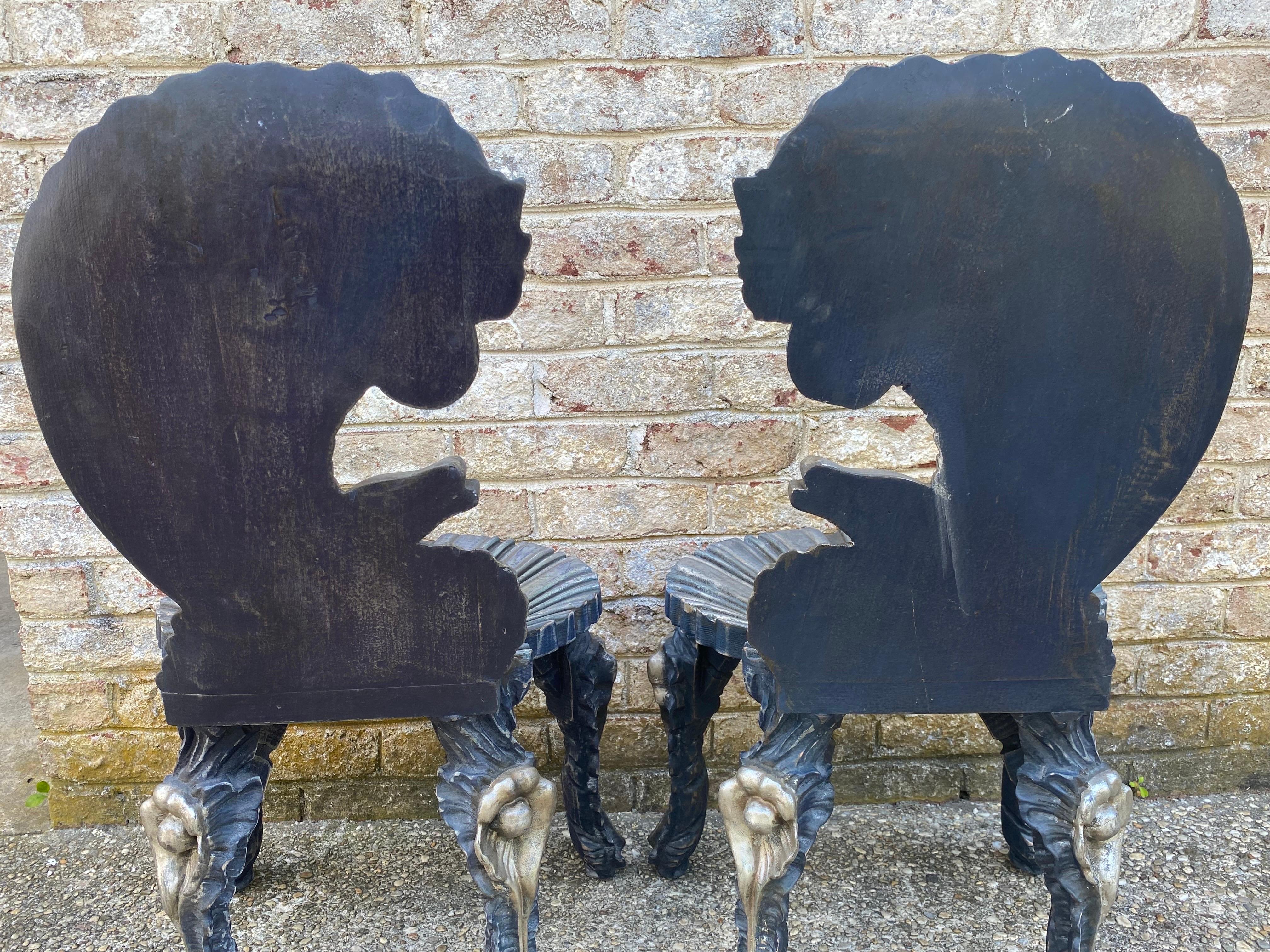 Fantastic Pair of Venetian Grotto Style Side Chairs For Sale 10
