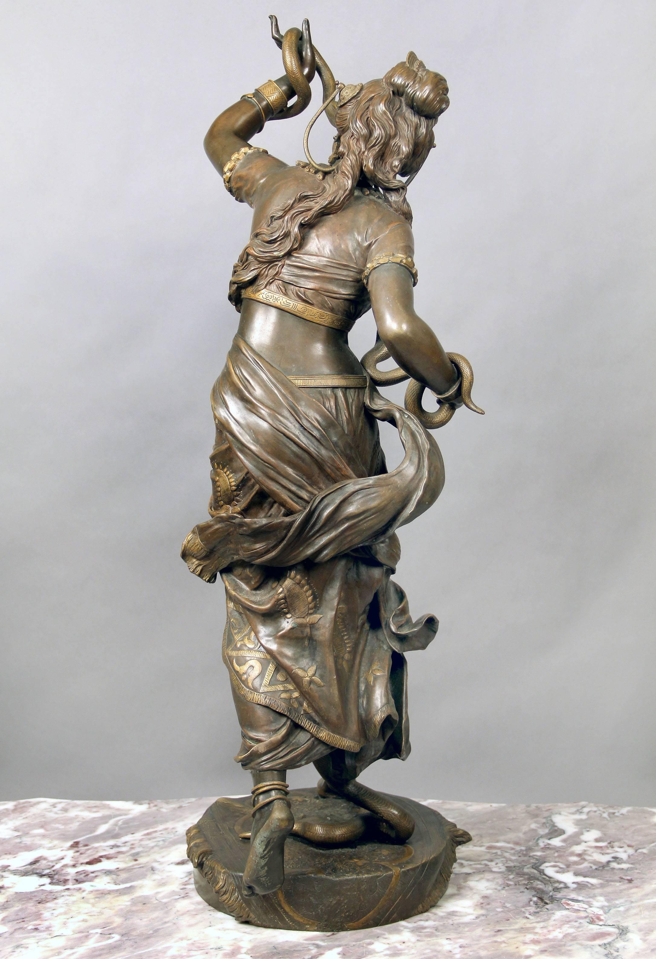 French Fantastic Quality Late 19th Century Bronze Sculpture of Cleopatra by Henri Plé