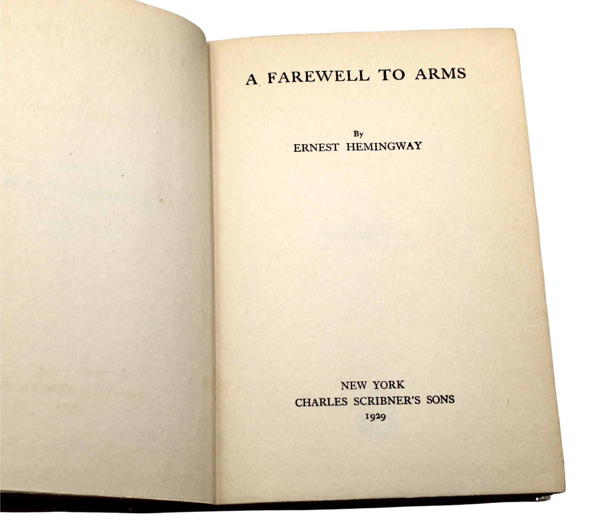 A Farewell to Arms d'Ernest Hemingway, première édition pour acheteurs professionnels, en veste en vente 1