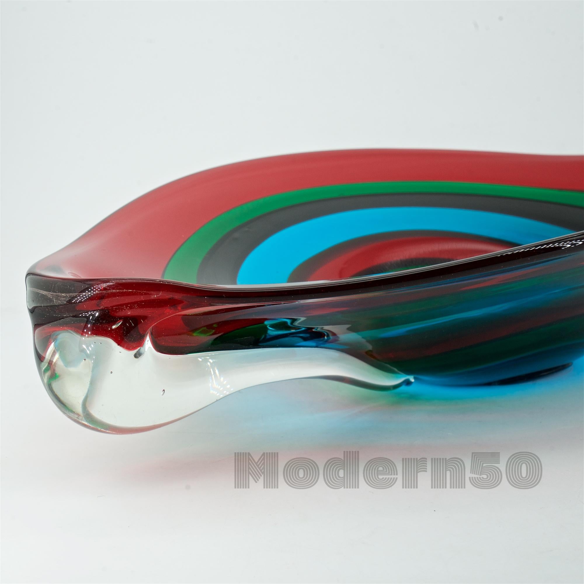 Fasce Centerpiece Giant Eye Bowl Fulvio Bianconi IVR Mazzega Murano Sommerso For Sale 1