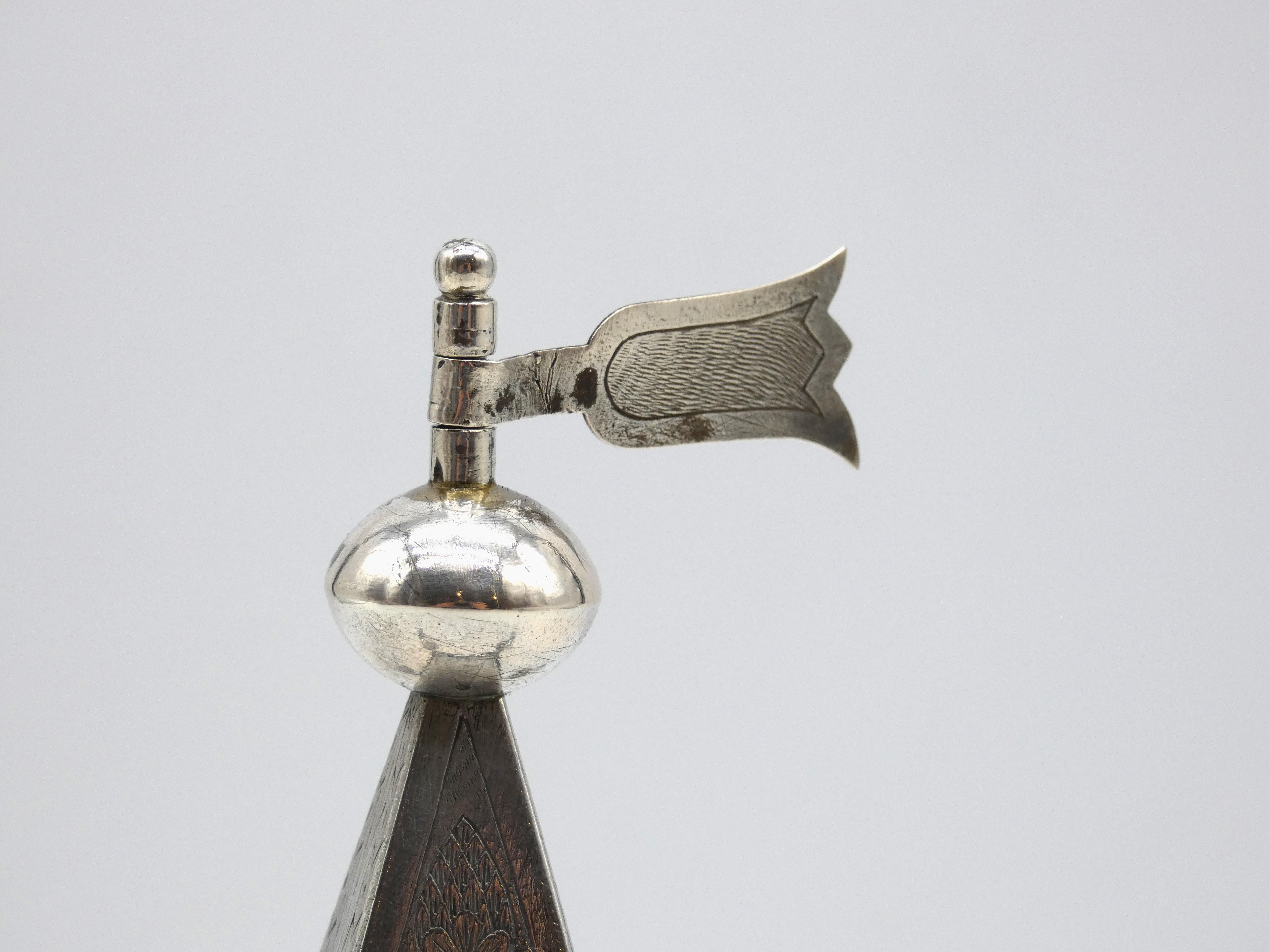 Mid-19th Century A Fascinating and Rare Silver Spice Tower, Poland circa 1836 For Sale