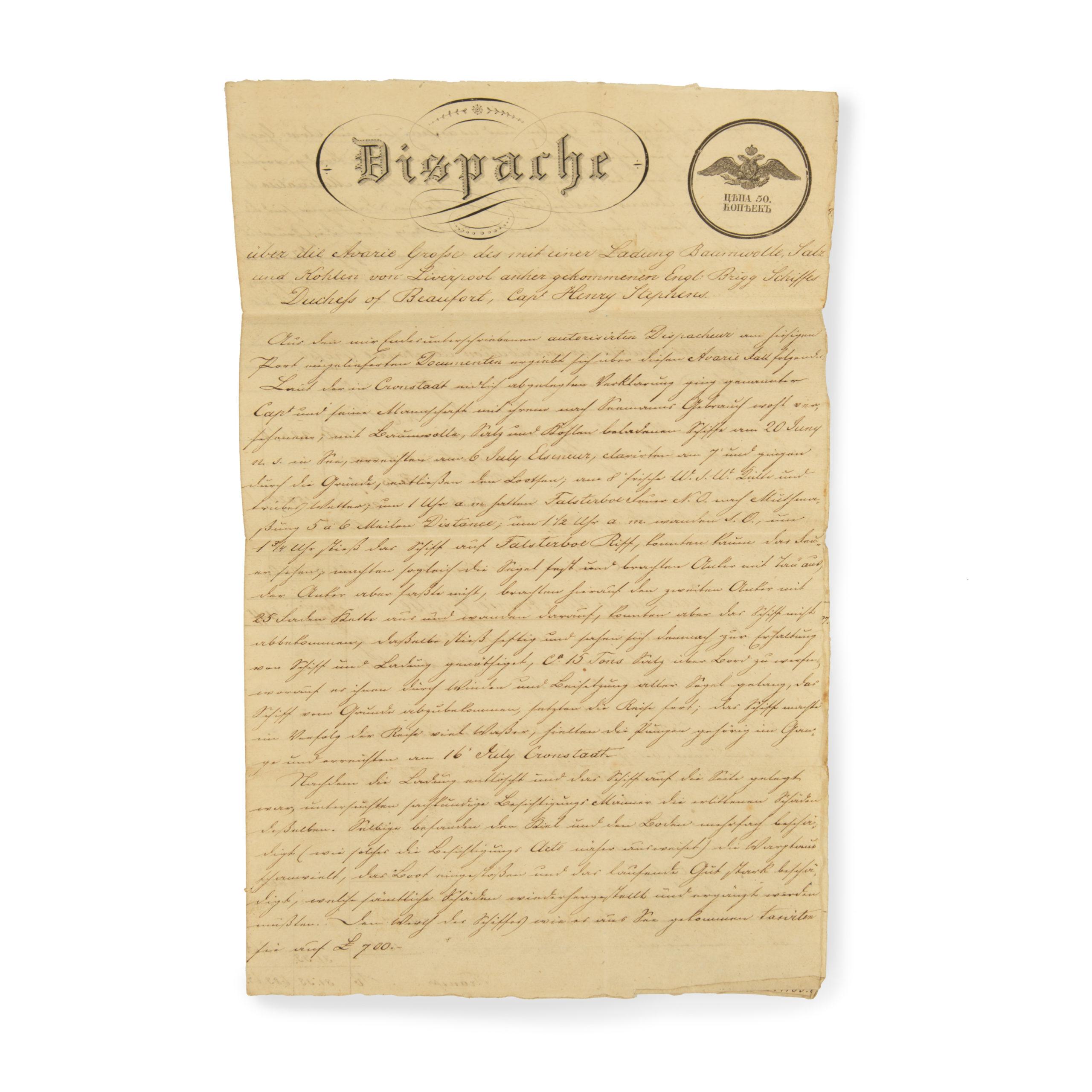 Papier Un fascinant journal de bord relatif au Whitway/Whiteway en vente